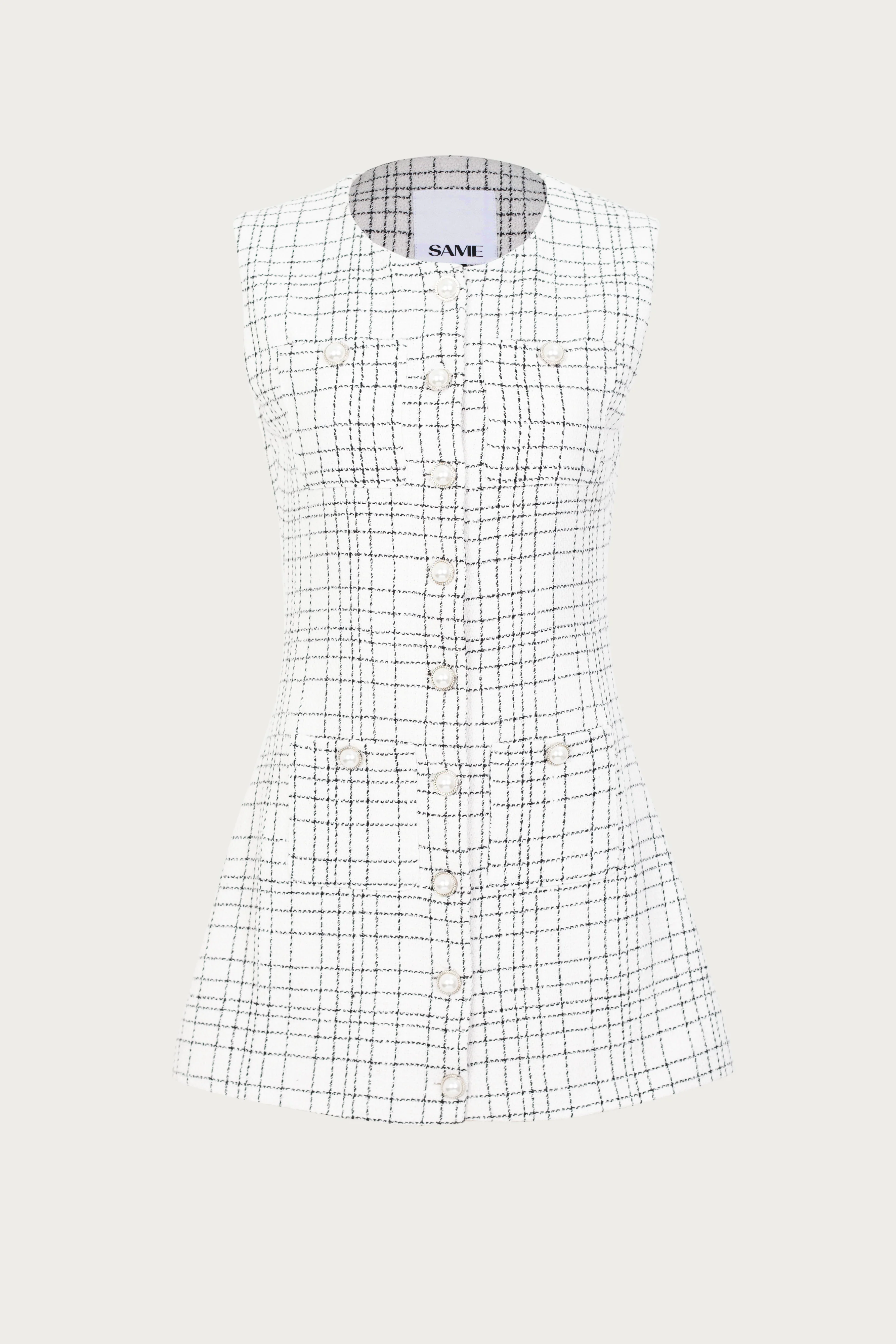 Grace Dress (White Tweed)