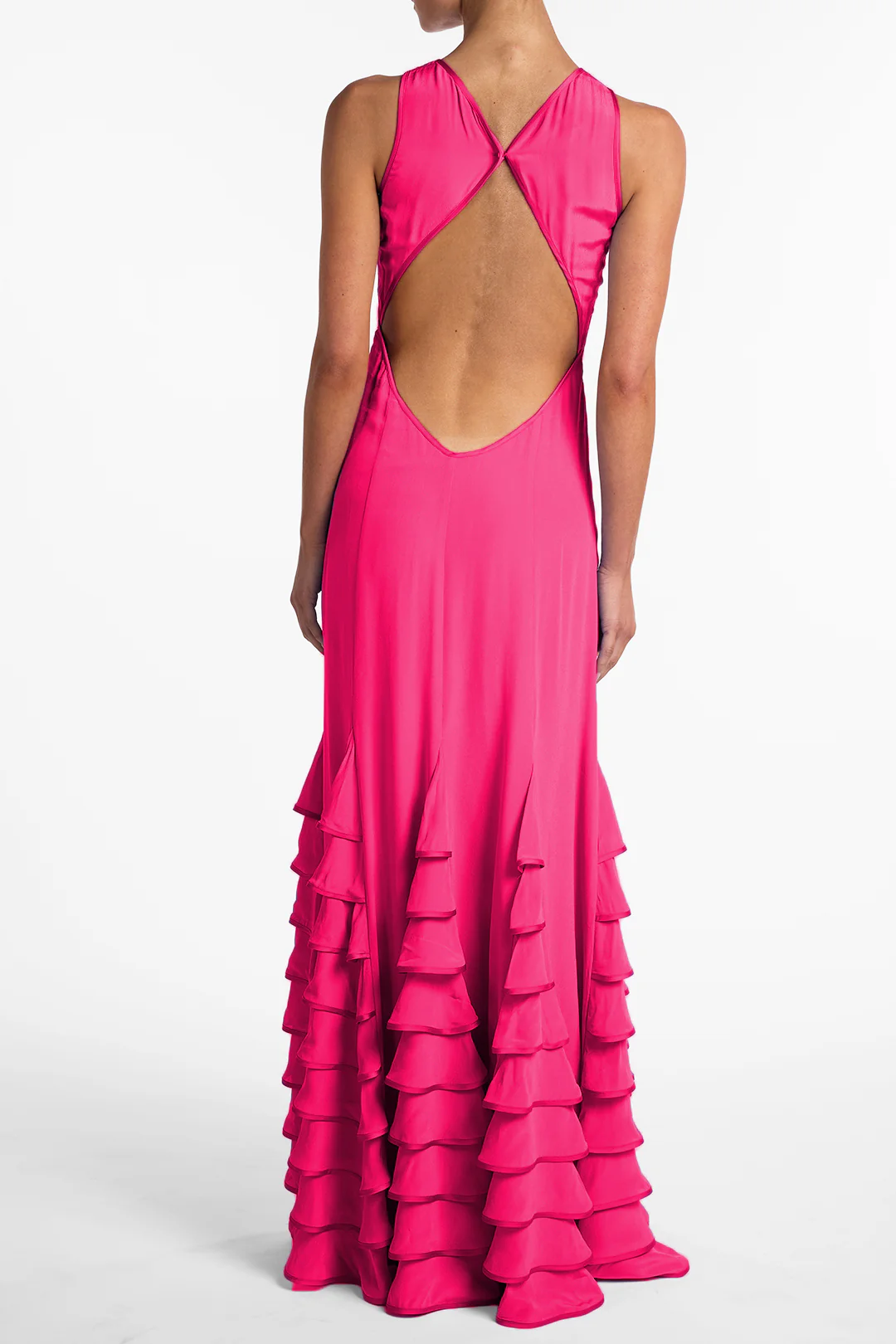 Tiered Chiffon Gown (Fuchsia) 5 Tiered Chiffon Gown (Fuchsia)