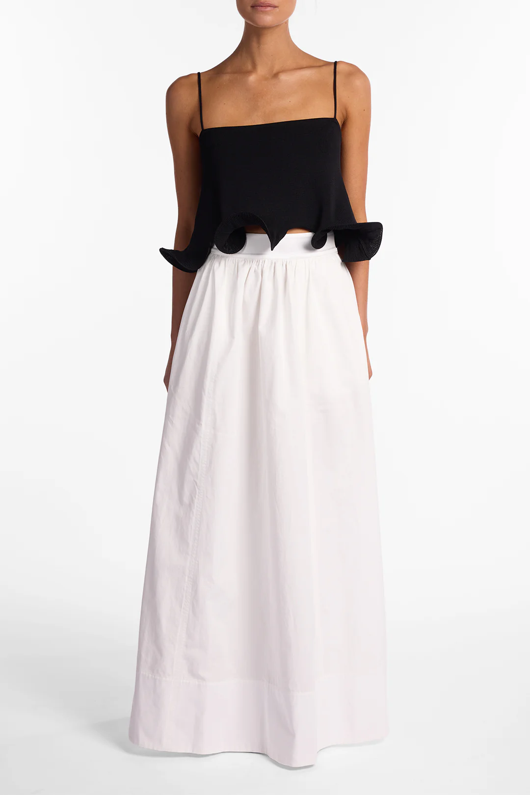 Poplin Maxi Skirt (White)