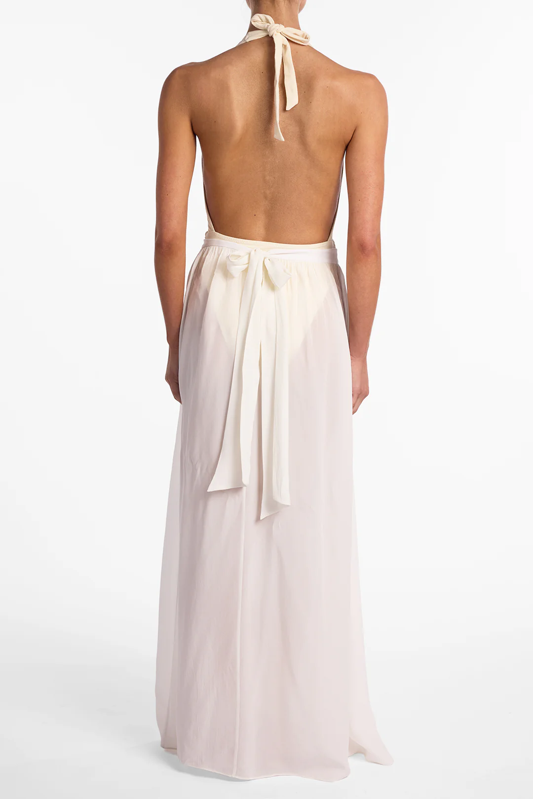 Chiffon Maxi Skirt (Cream)