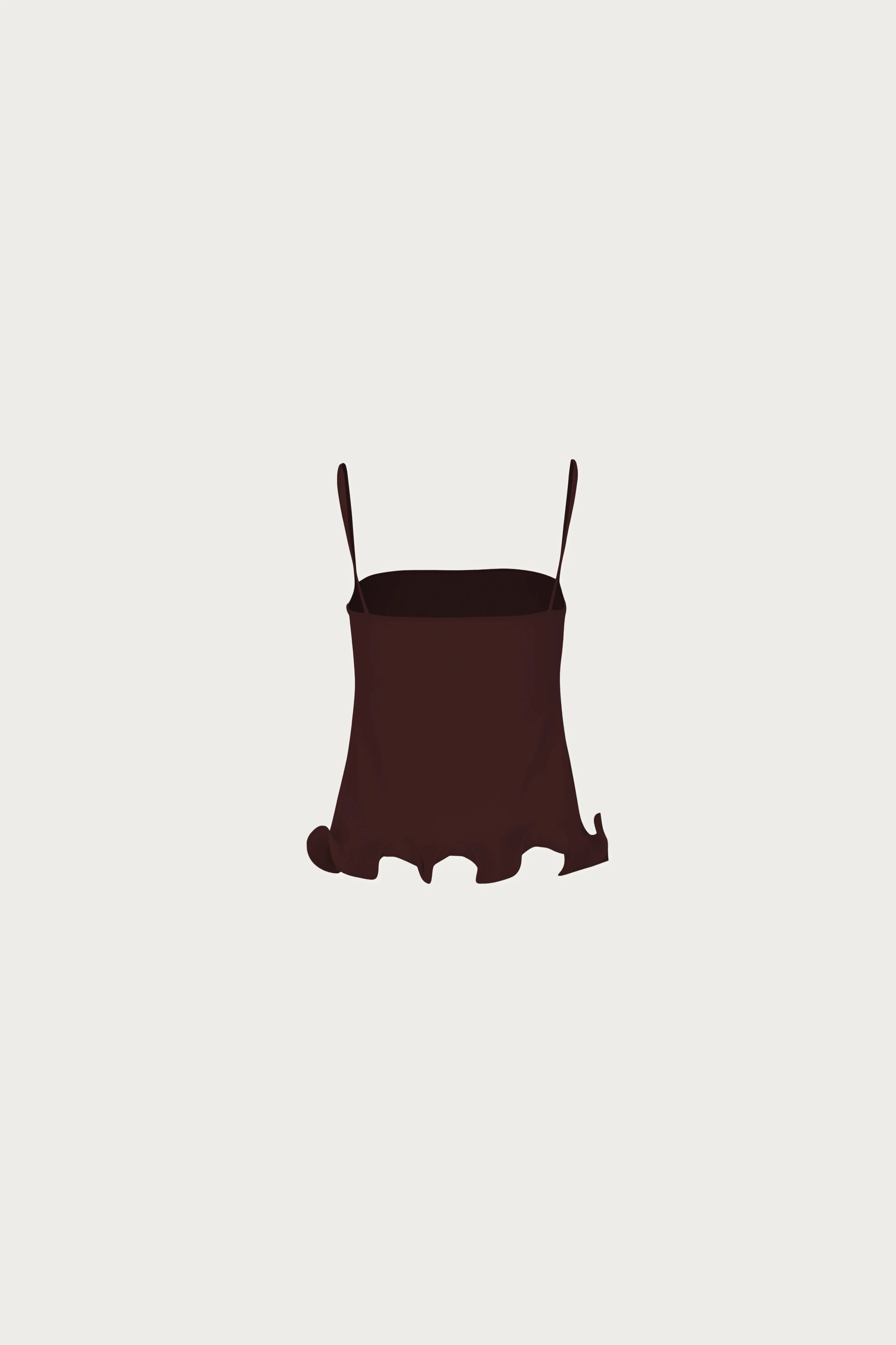 Ruffle Hem Tank Top (Chocolate Brown) 2 Ruffle Hem Tank Top (Chocolate Brown)