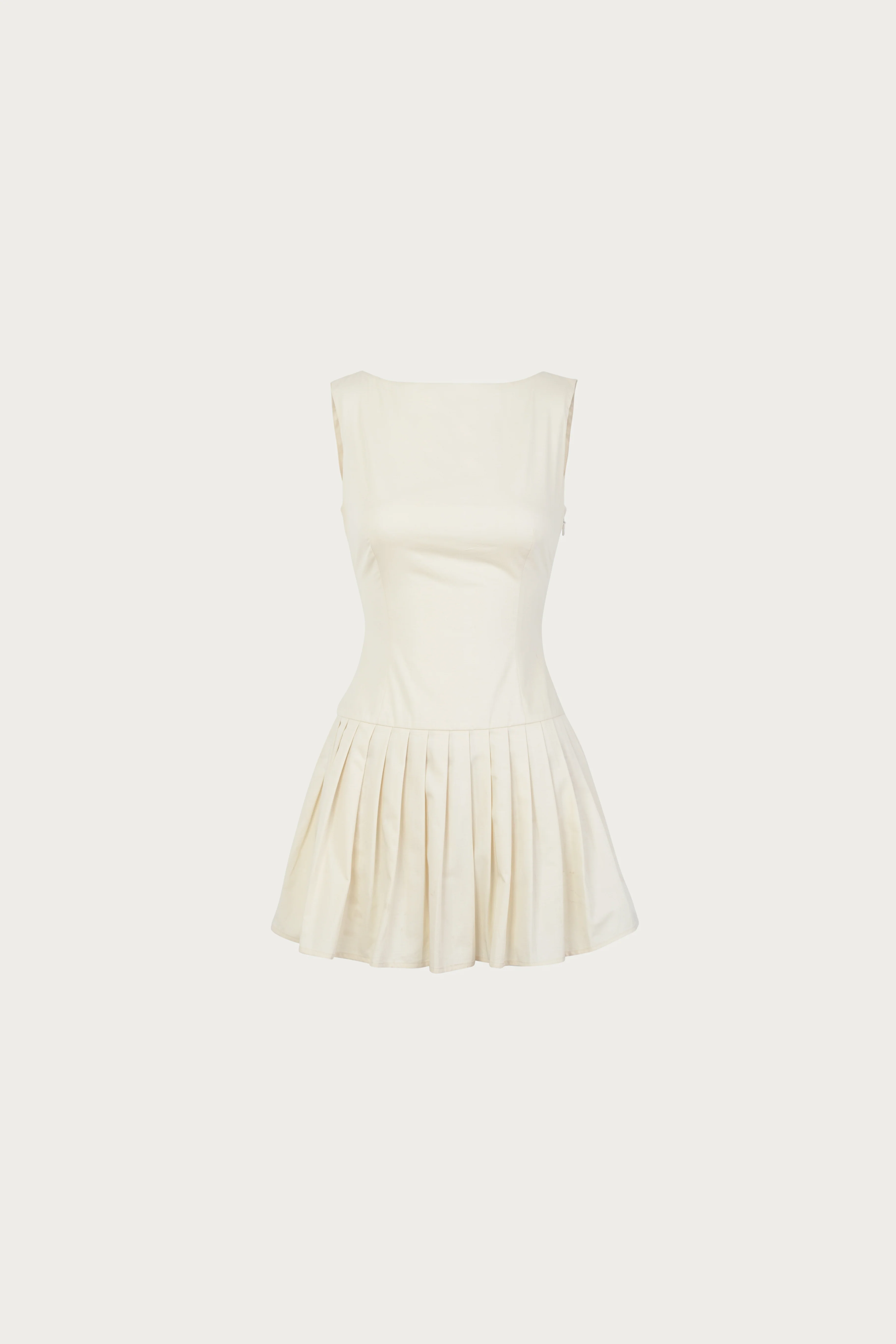 Poplin Mini Dress (Cream)