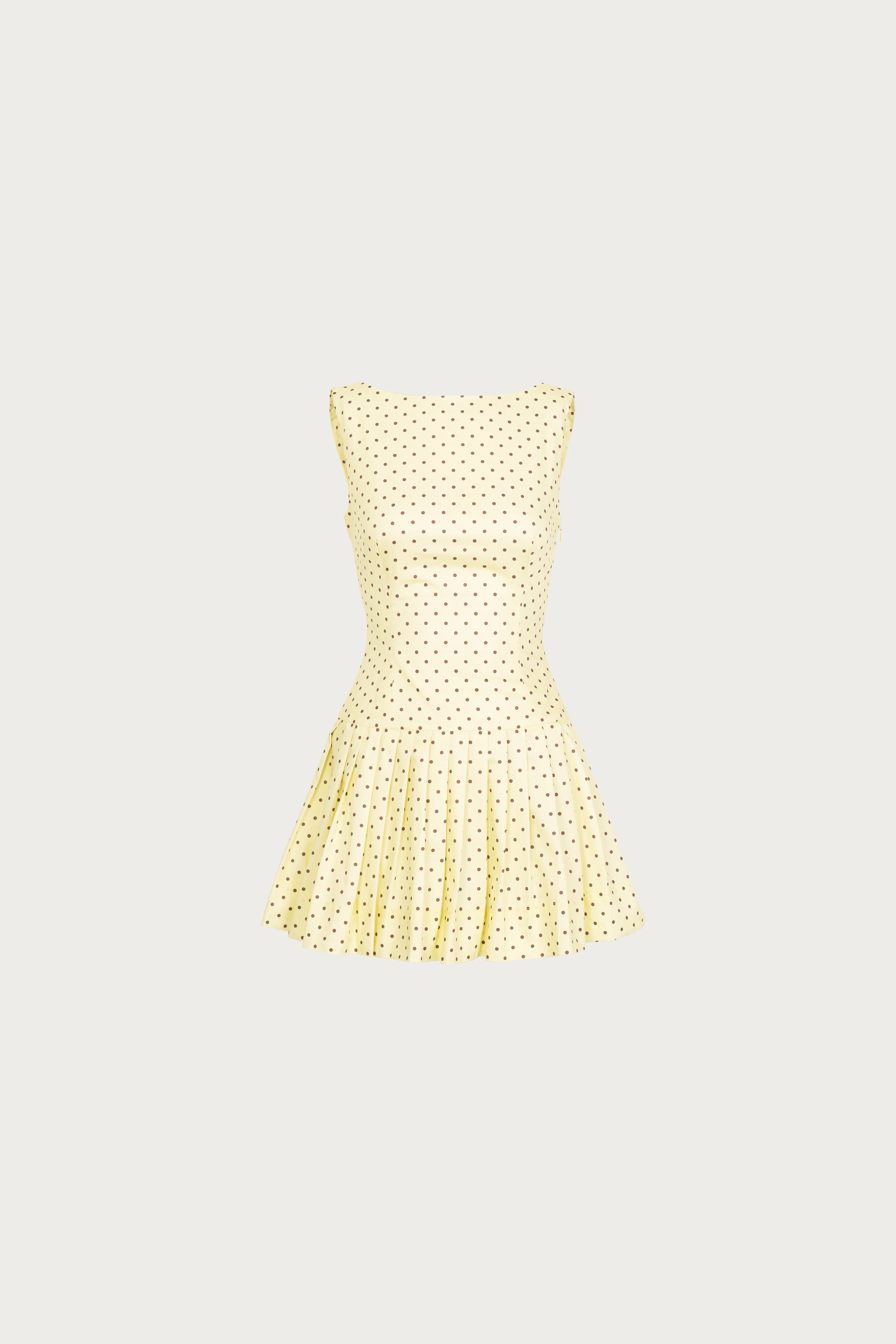 Home 27 Poplin Mini Dress (Yellow Polka Dot)