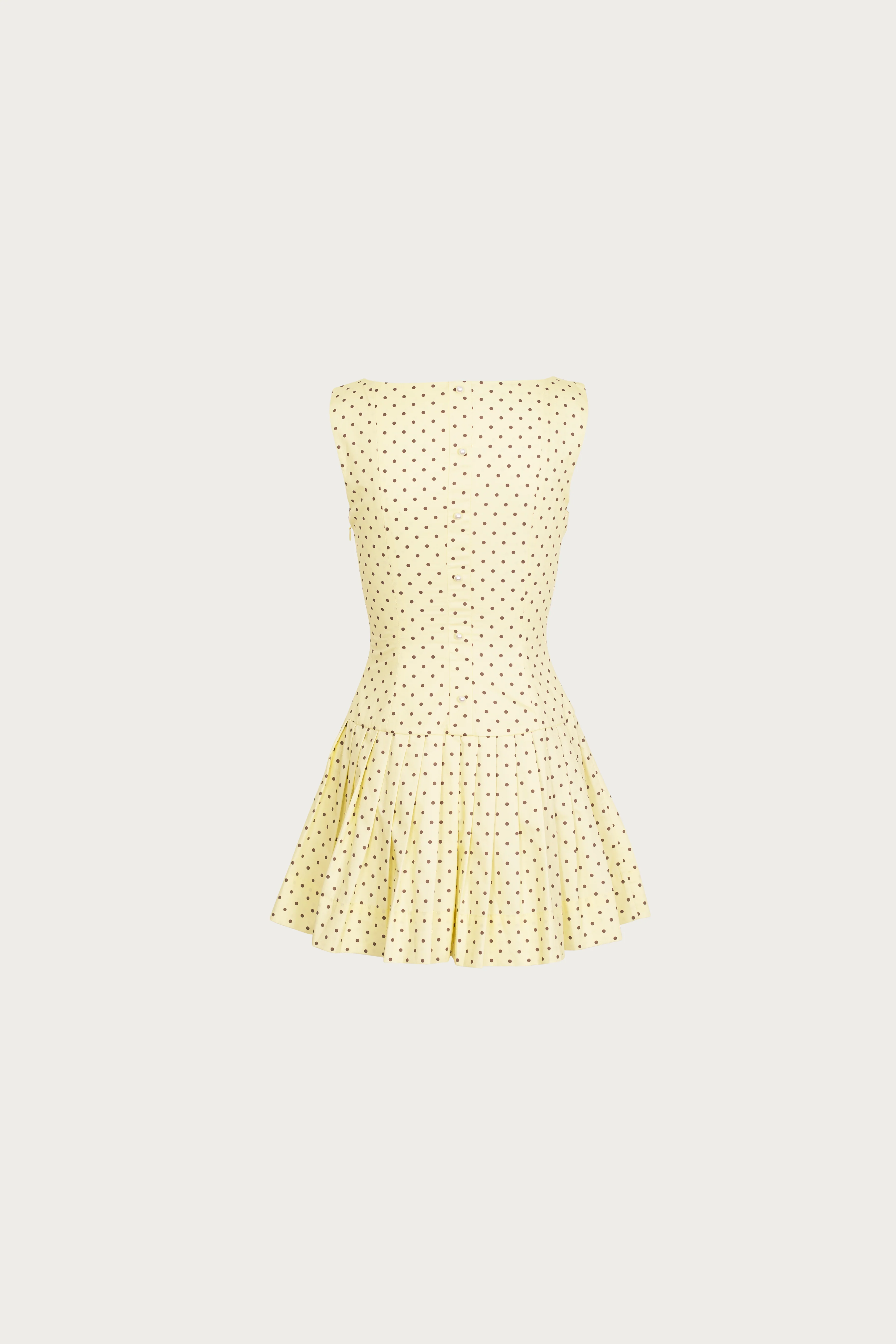Home 28 Poplin Mini Dress (Yellow Polka Dot)