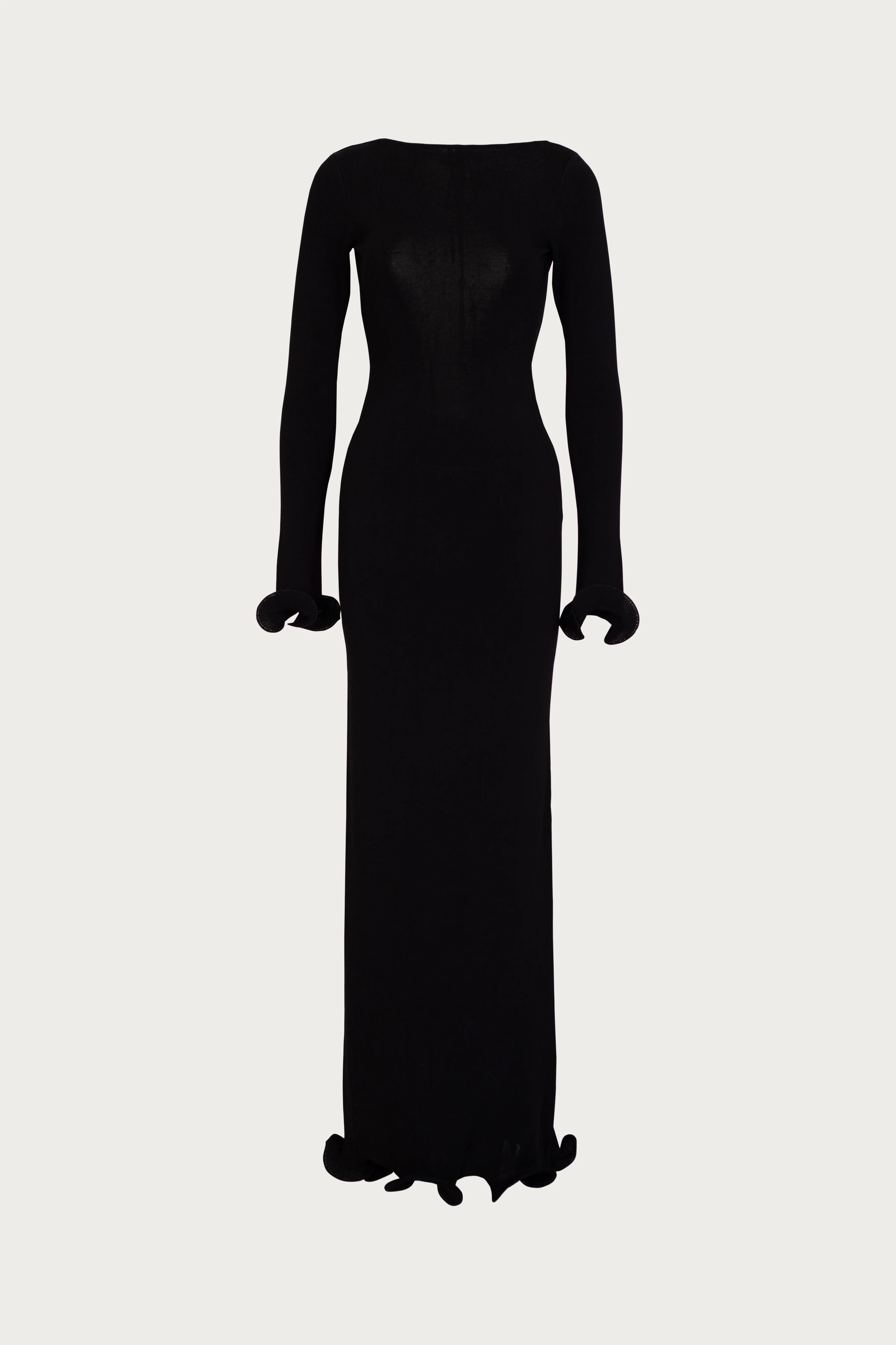 Home 23 Ruffle Hem Maxi Dress (Black)