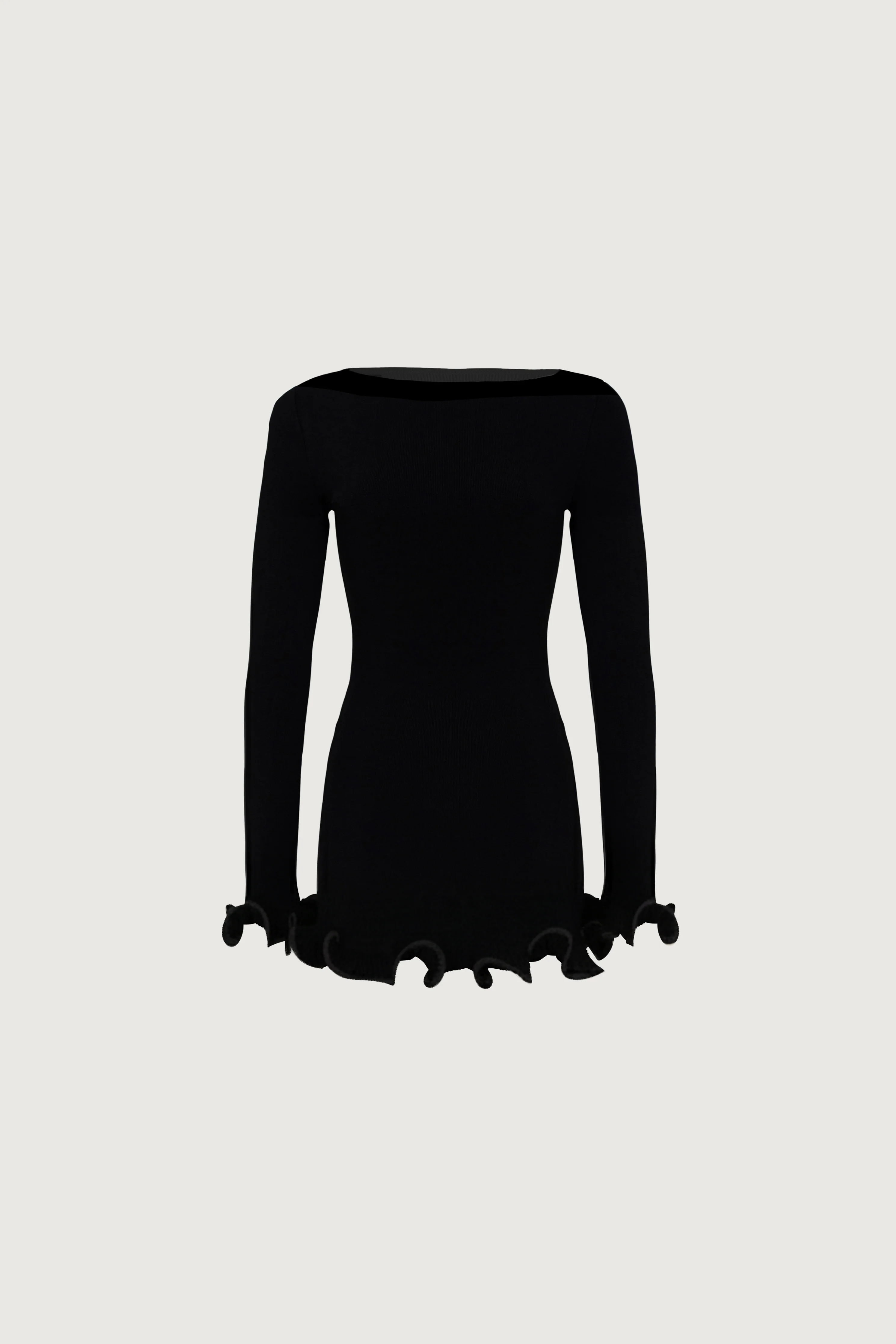 Home 21 Ruffle Hem Mini Dress (Black)