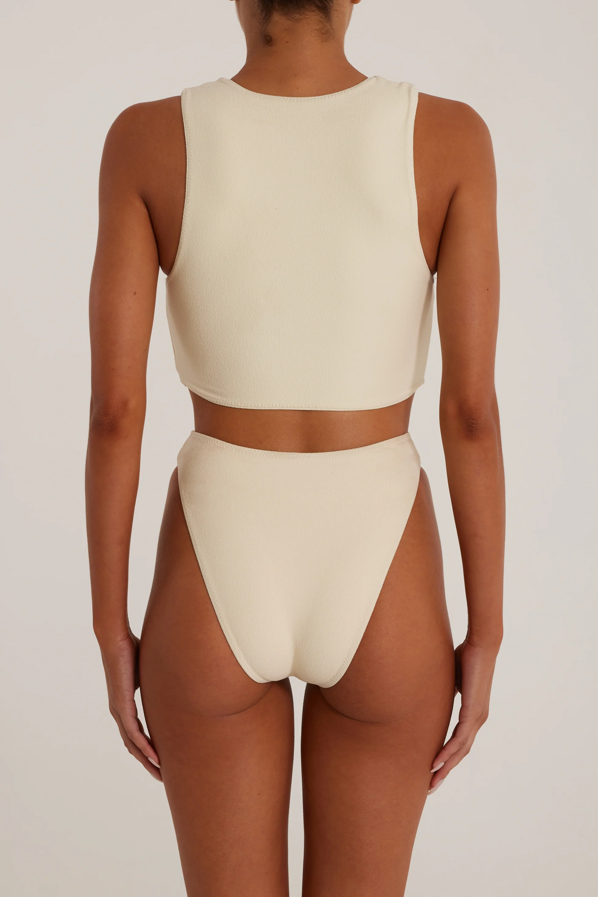 Rosette Tank Top (Faux Suede Cream/Cream) 5 Rosette Tank Top (Faux Suede Cream/Cream)