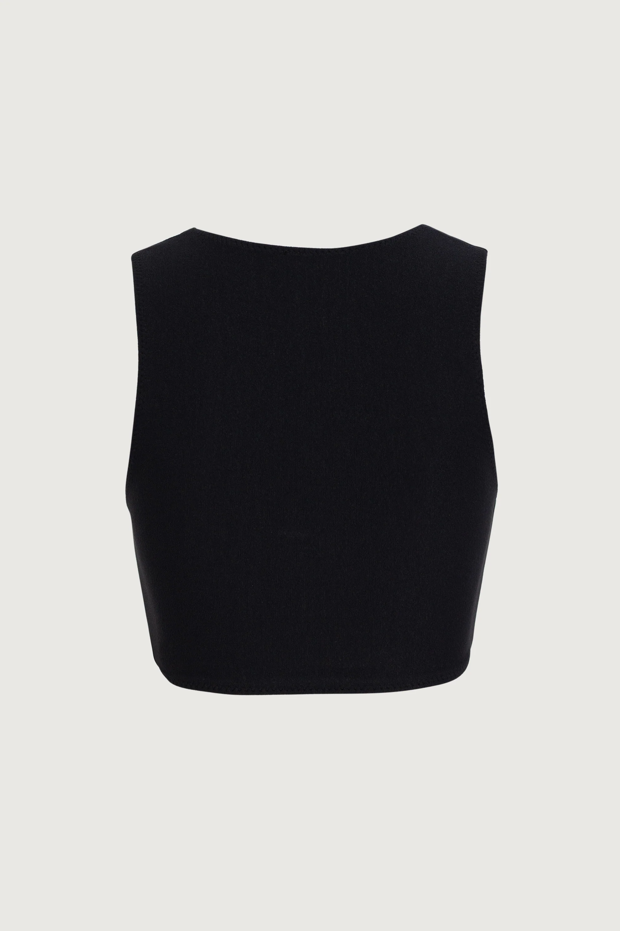 Rosette Tank Top (Faux Suede Black/Cream) 6 Rosette Tank Top (Faux Suede Black/Cream)