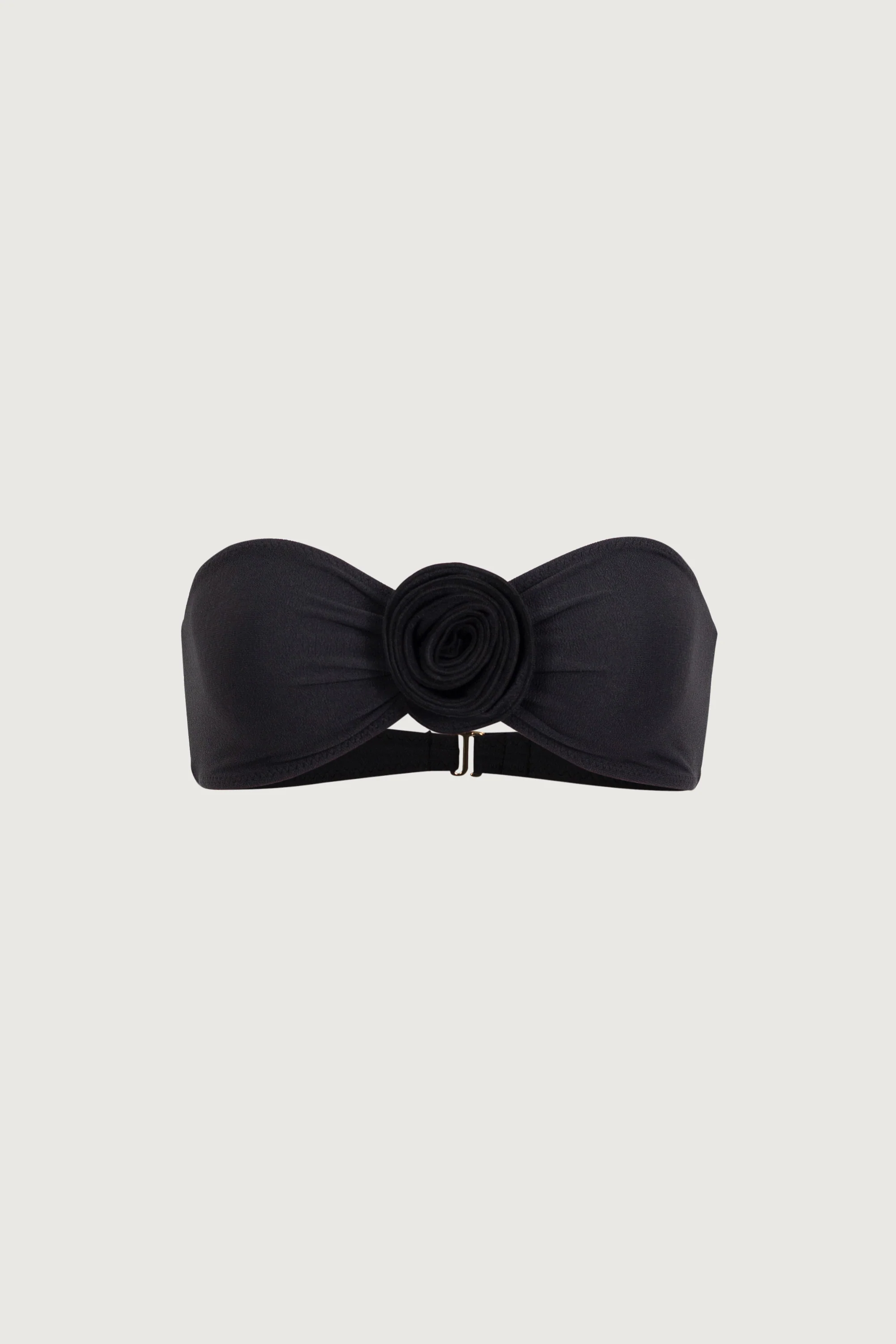 Rosette Bandeau Top (Faux Suede Black/Black)