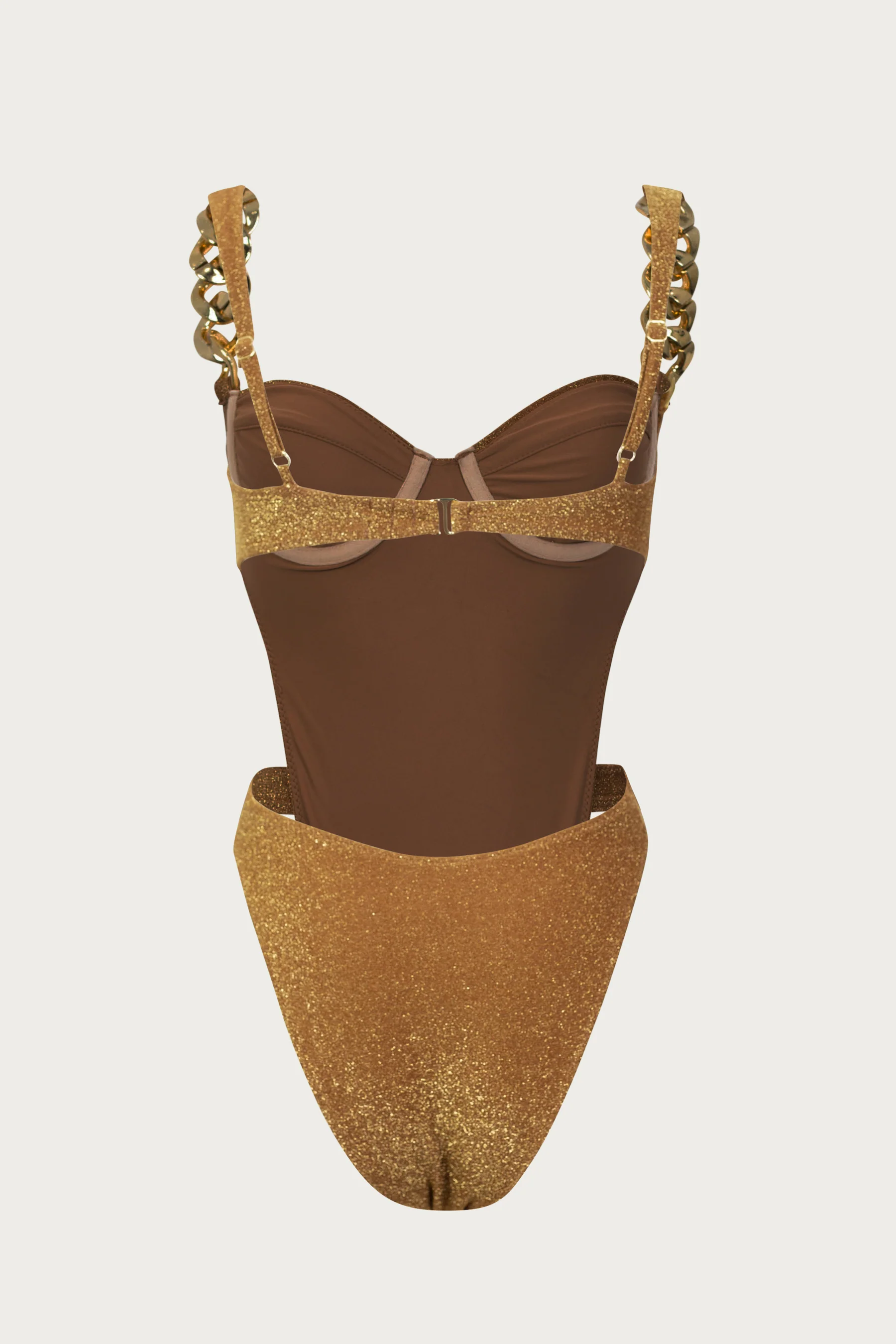 Gold Chain One Piece (Mocha Shimmer Lurex) 3 Gold Chain One Piece (Mocha Shimmer Lurex)