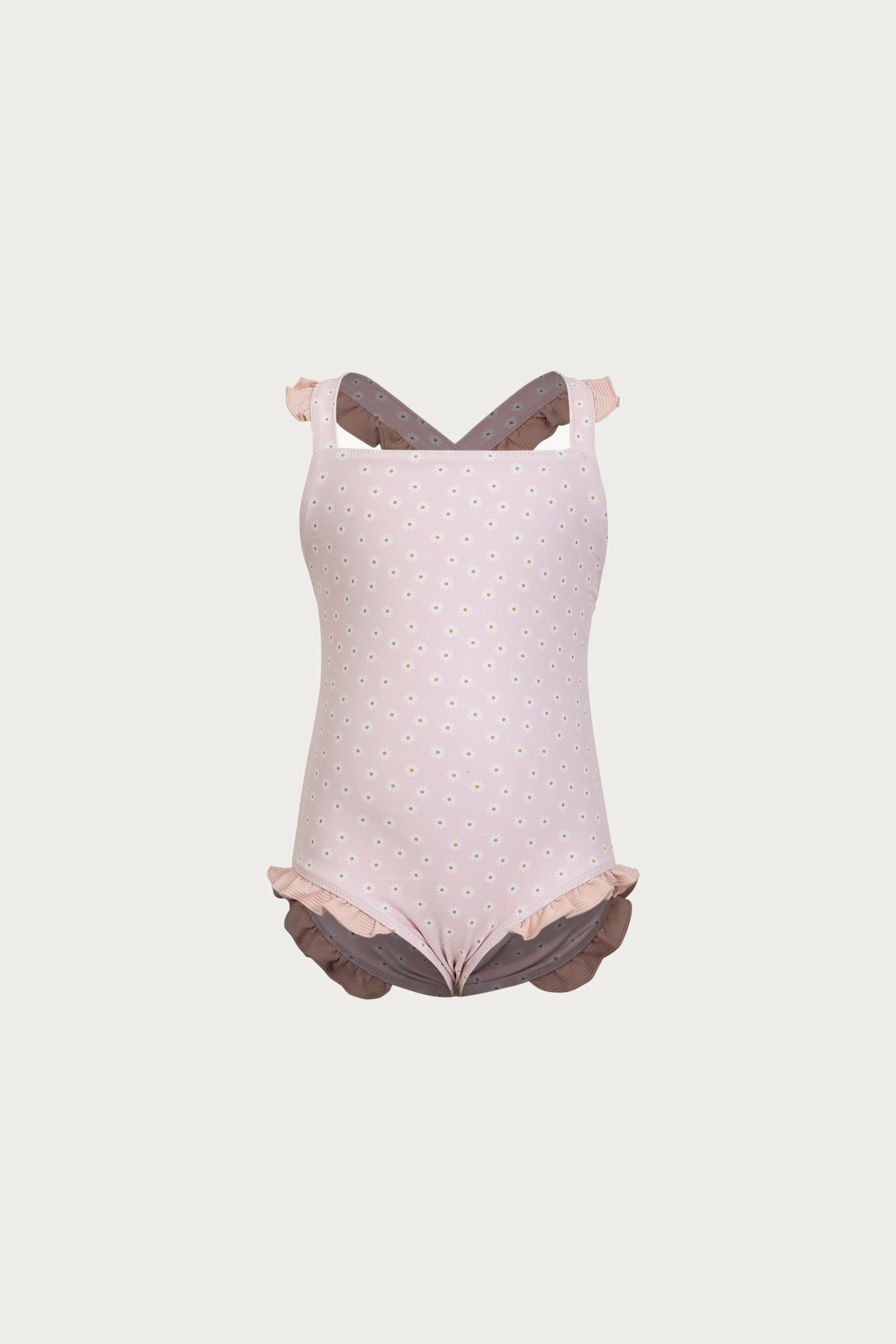 ruffle one piece (pink daisy)