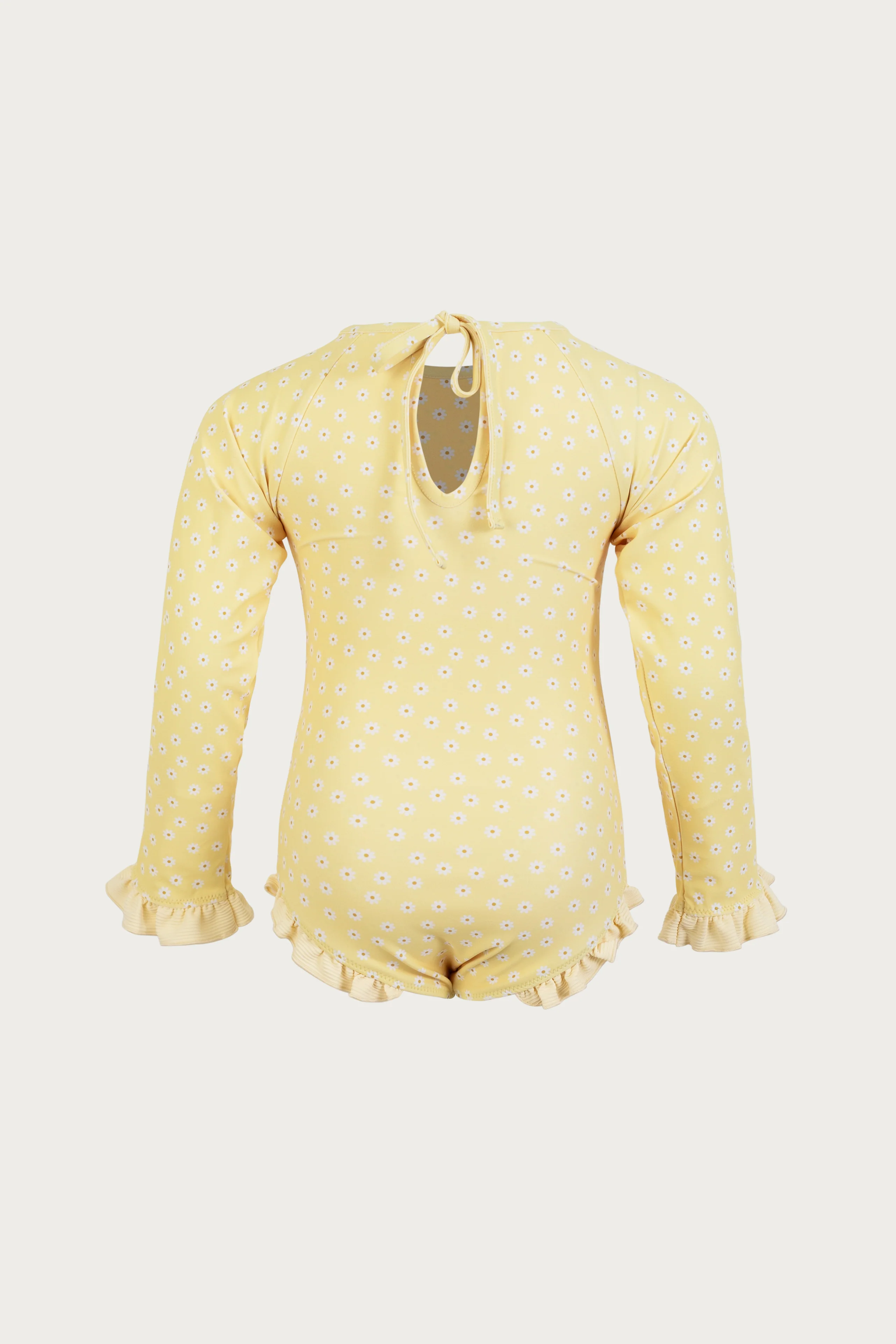 ruffle rashguard one piece (yellow daisy)