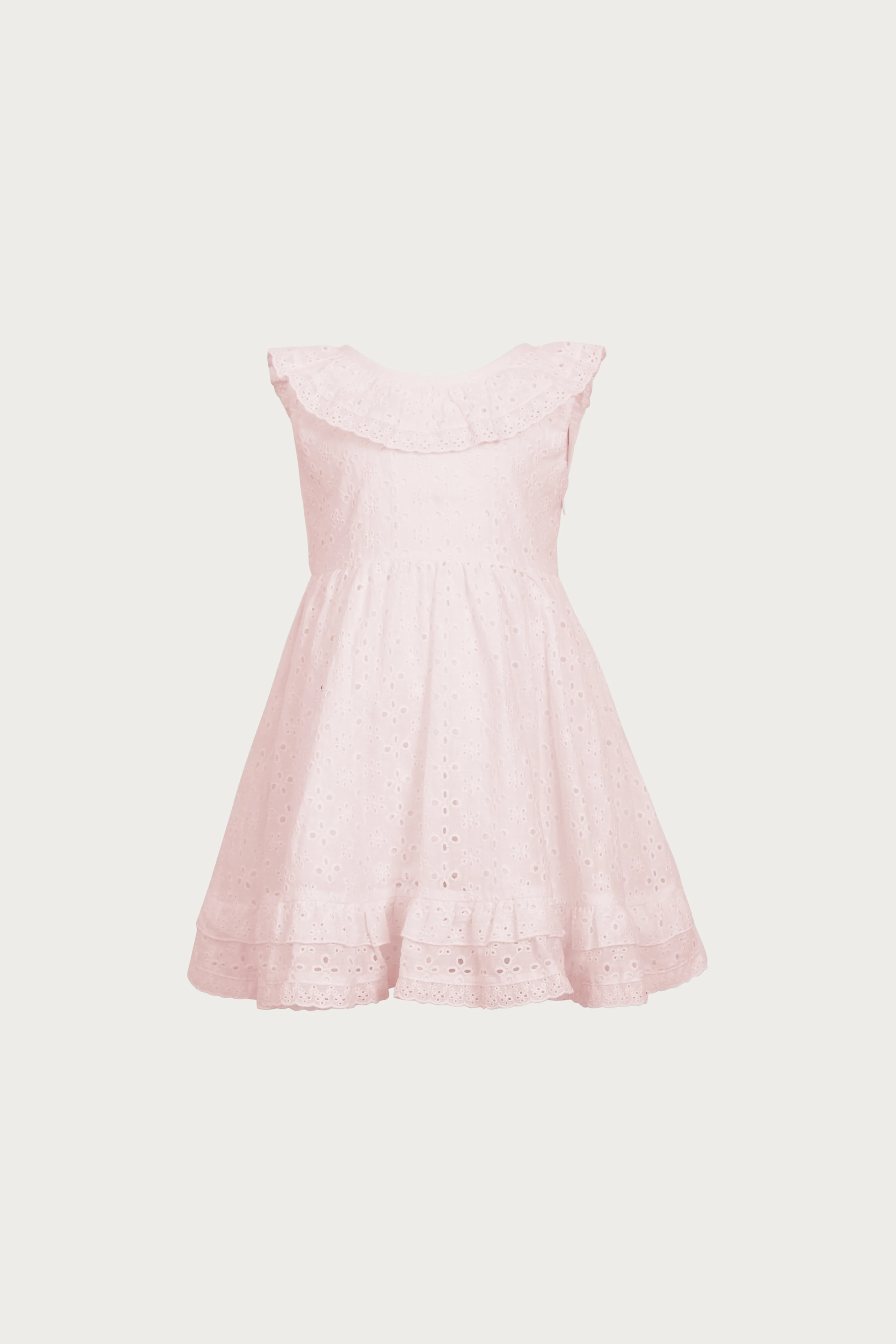 kids eyelet dress (baby pink)
