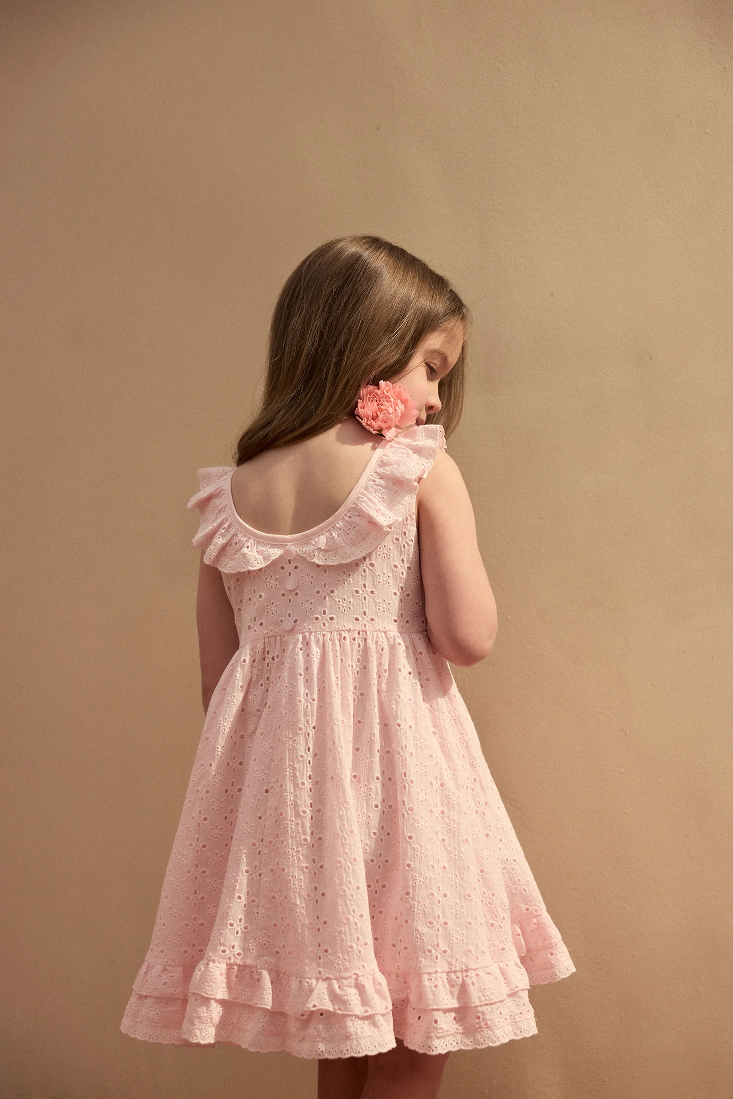kids eyelet dress (baby pink)