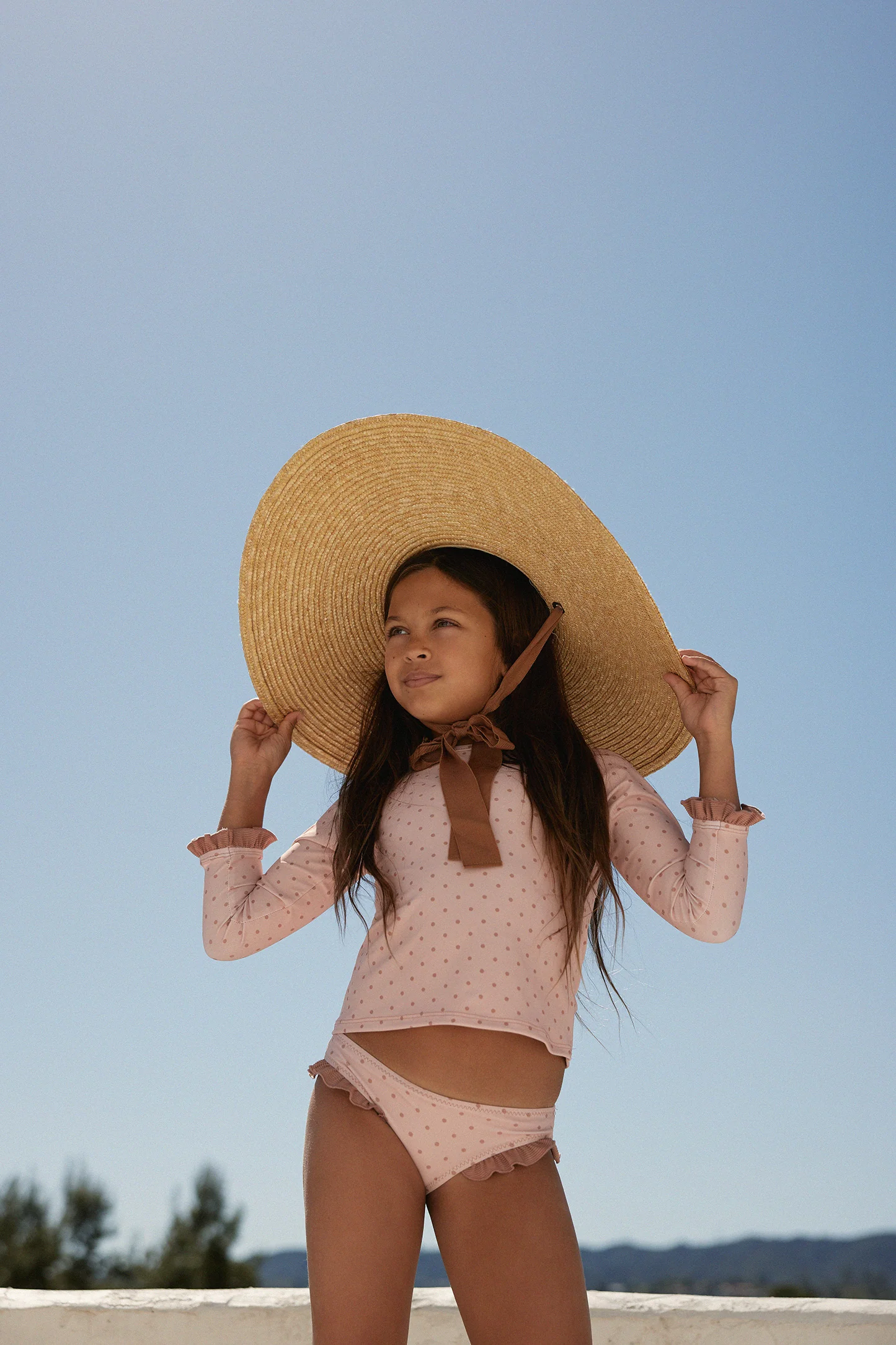 ruffle brief bottom (blush camel polka dot/camel) 2 ruffle brief bottom (blush camel polka dot/camel)