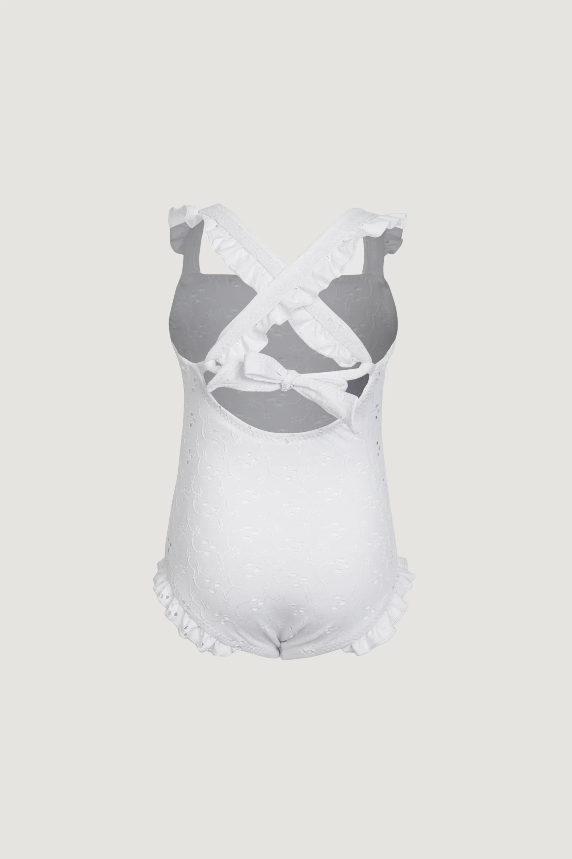 ruffle one piece (white eyelet)