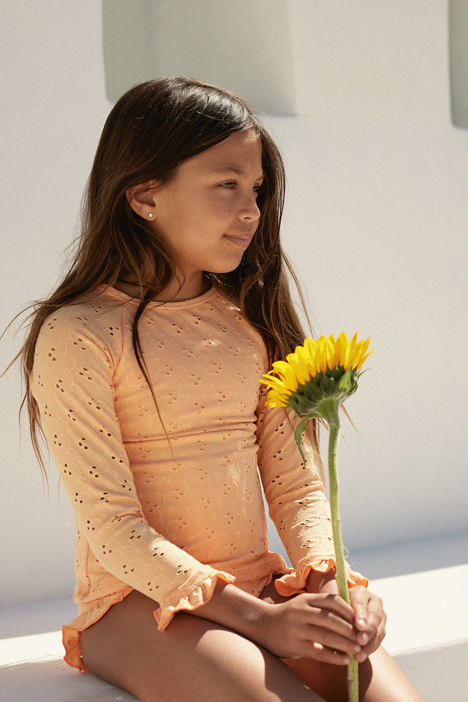ruffle rashguard one piece (peach eyelet) 2 ruffle rashguard one piece (peach eyelet)
