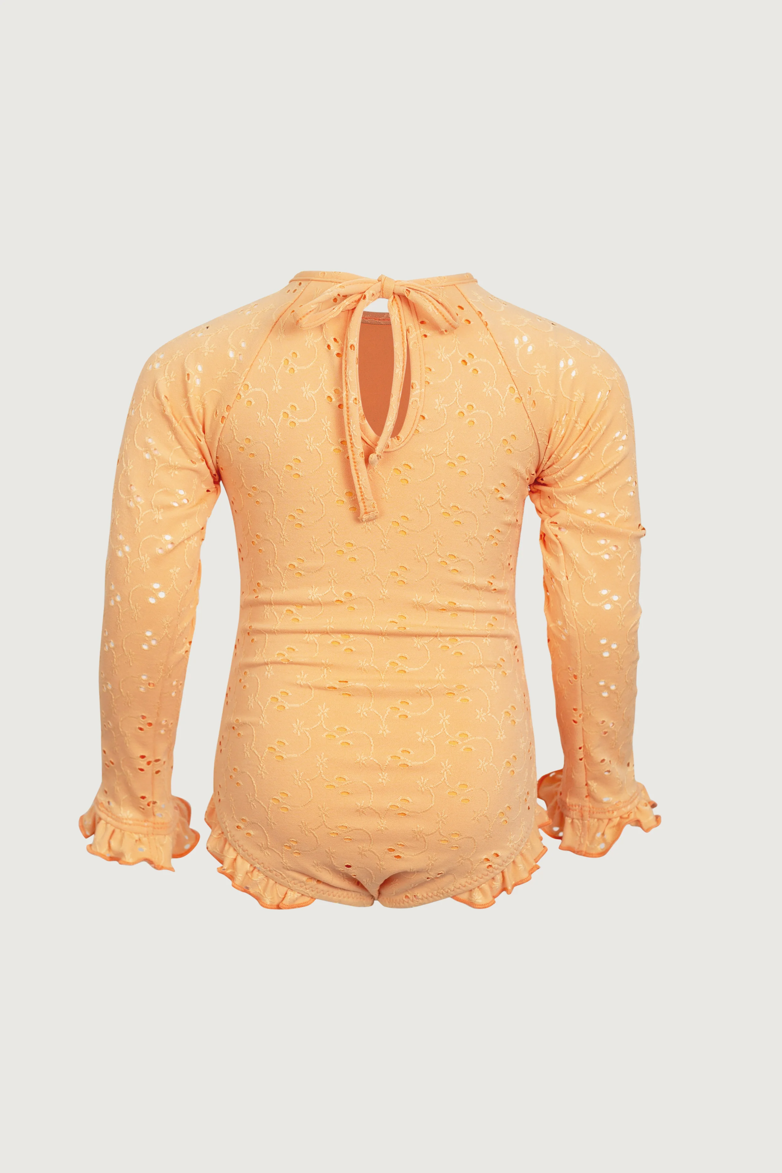 ruffle rashguard one piece (peach eyelet) 4 ruffle rashguard one piece (peach eyelet)