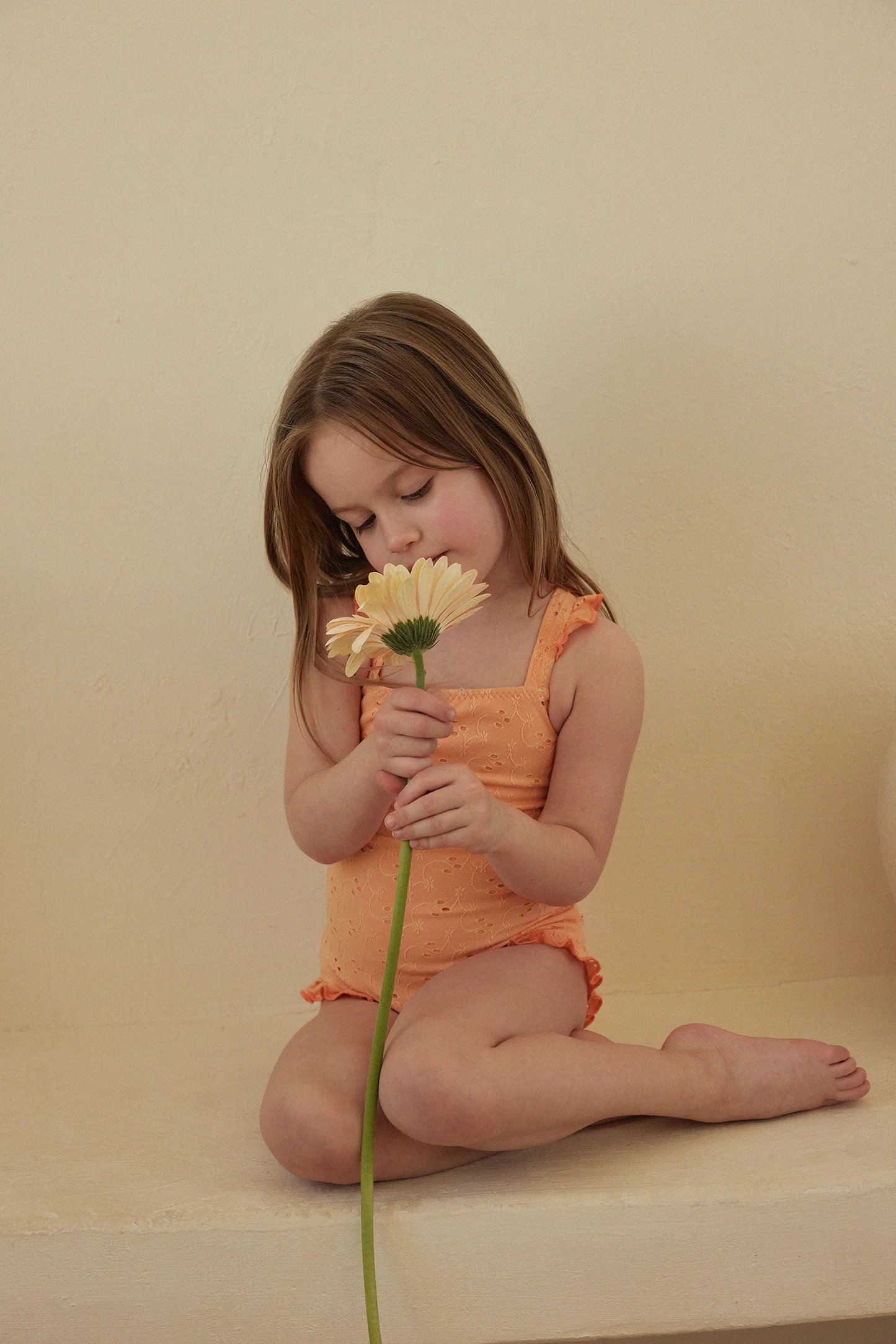 ruffle one piece (peach eyelet) 2 ruffle one piece (peach eyelet)