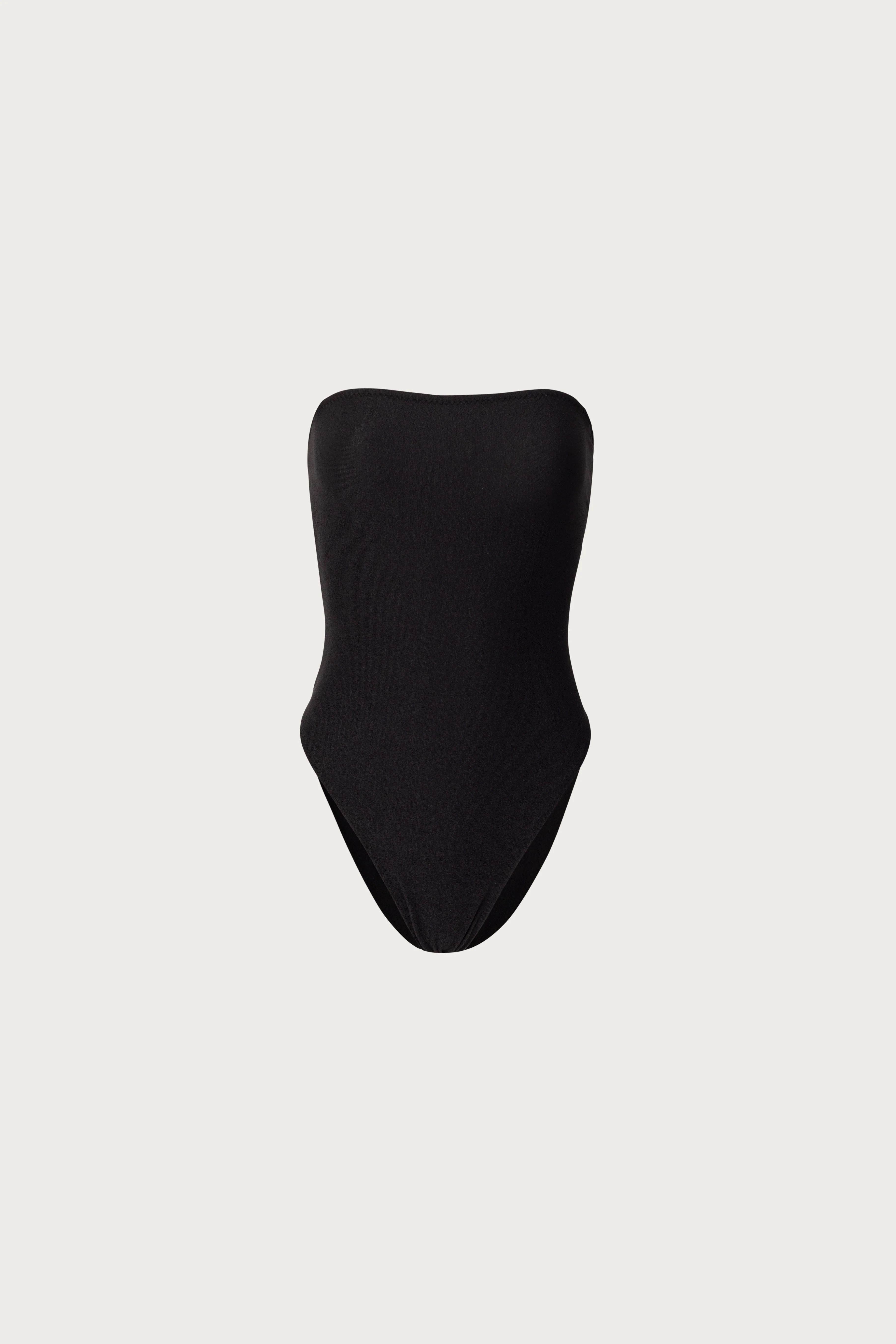 Strapless One Piece (Faux Suede Black)
