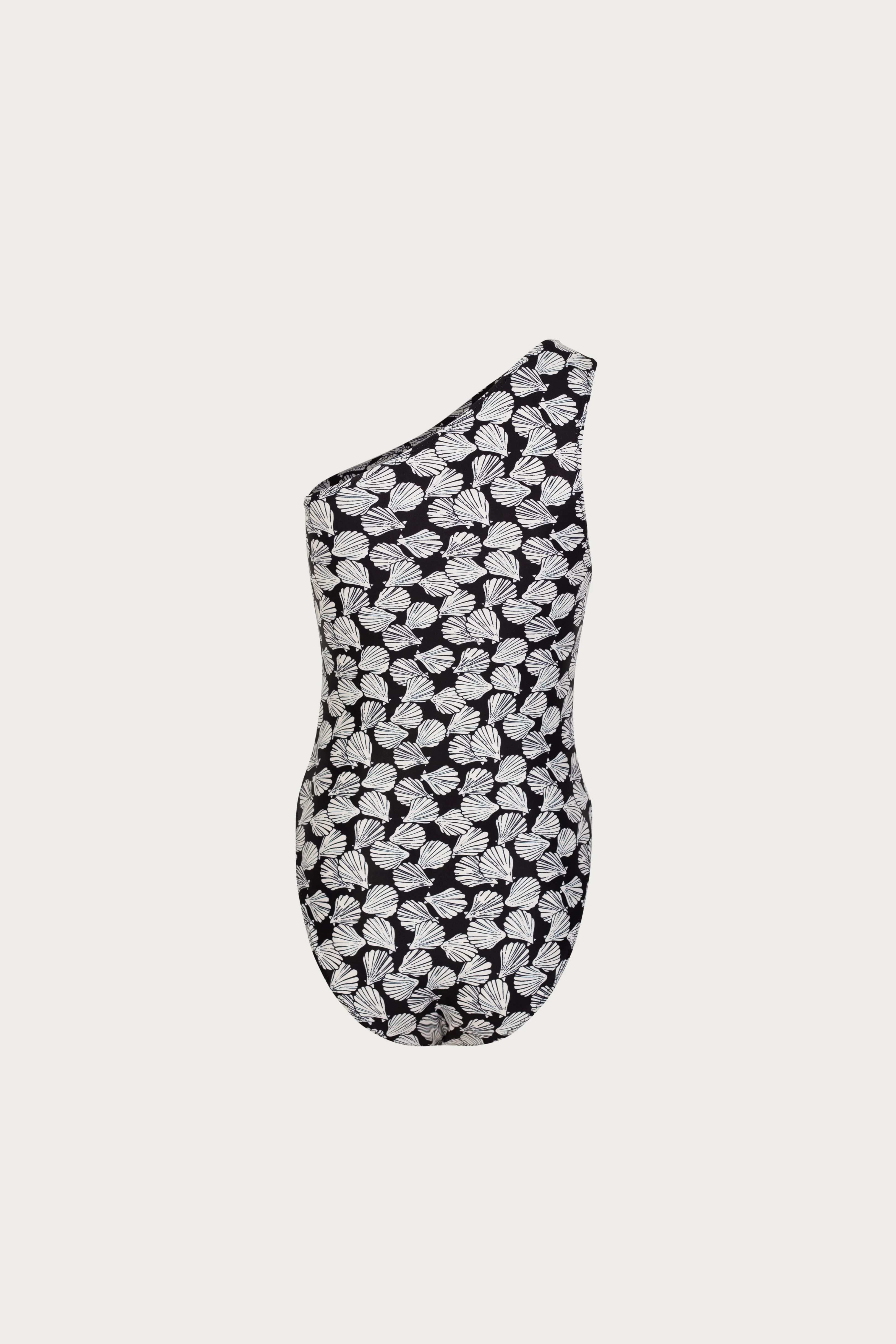 One Shoulder One Piece (Palm Beach Shell Black/Cream) 6 One Shoulder One Piece (Palm Beach Shell Black/Cream)
