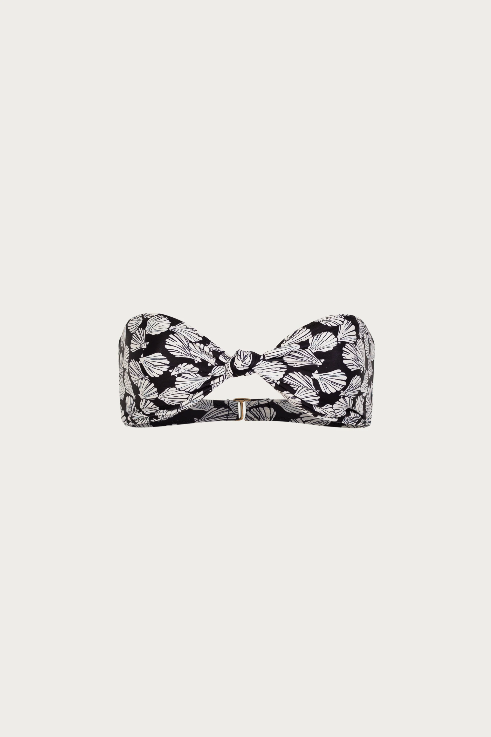 Knotted Bandeau Top (Palm Beach Shell Black/Cream)
