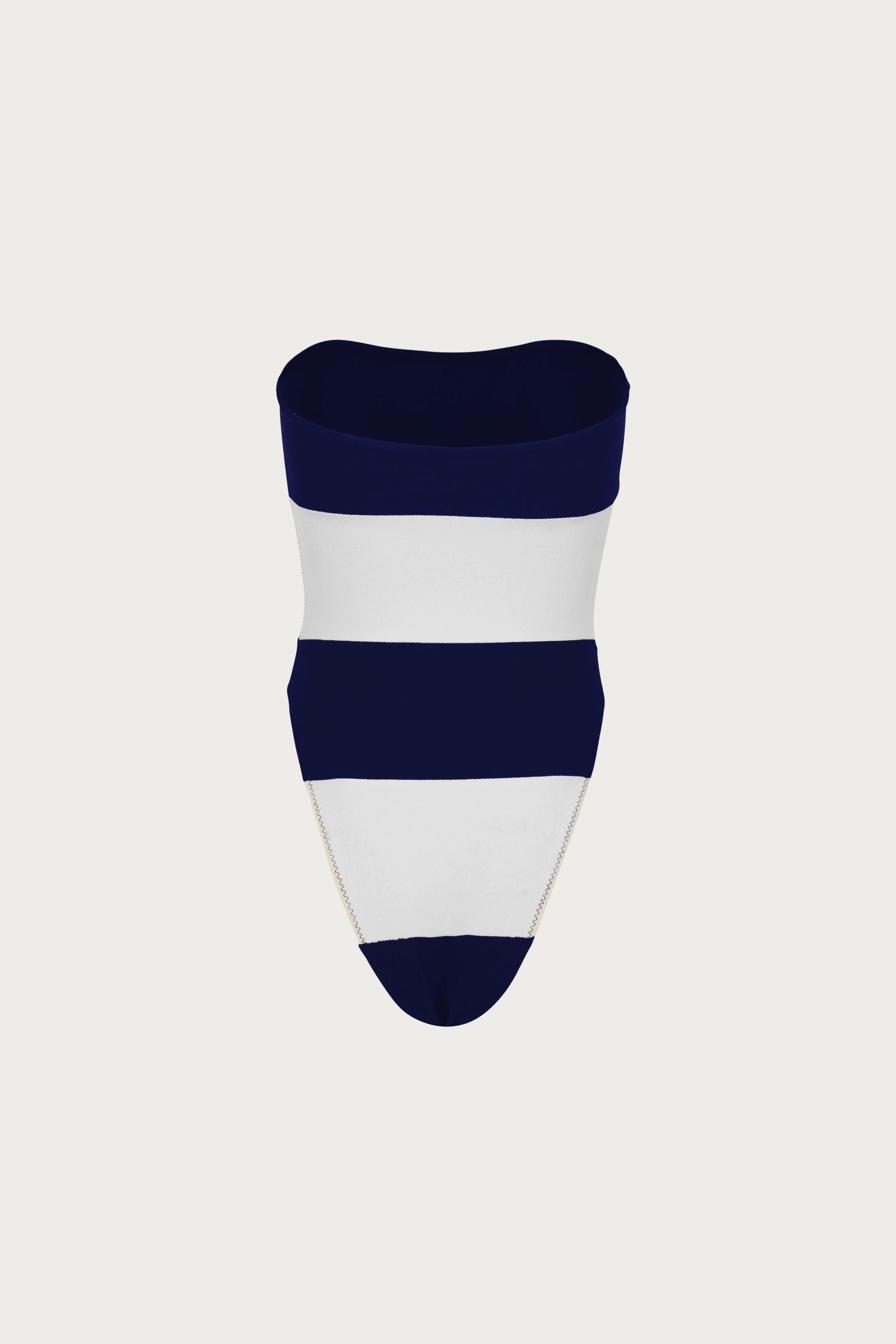 Stripe Strapless One Piece (Faux Suede Navy/White) 2 Stripe Strapless One Piece (Faux Suede Navy/White)