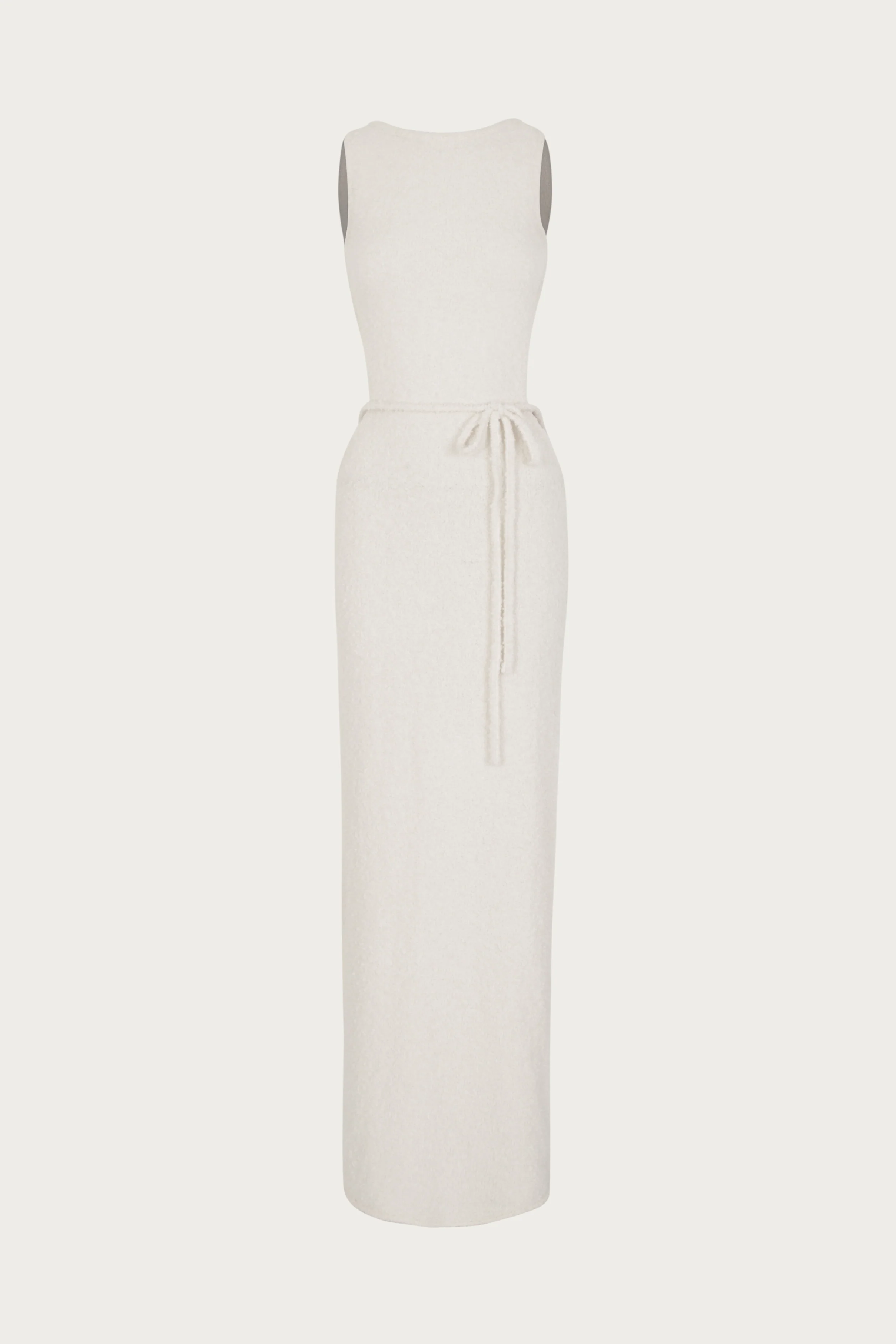 Tie Maxi Dress (White Bouclé) 4 Tie Maxi Dress (White Bouclé)