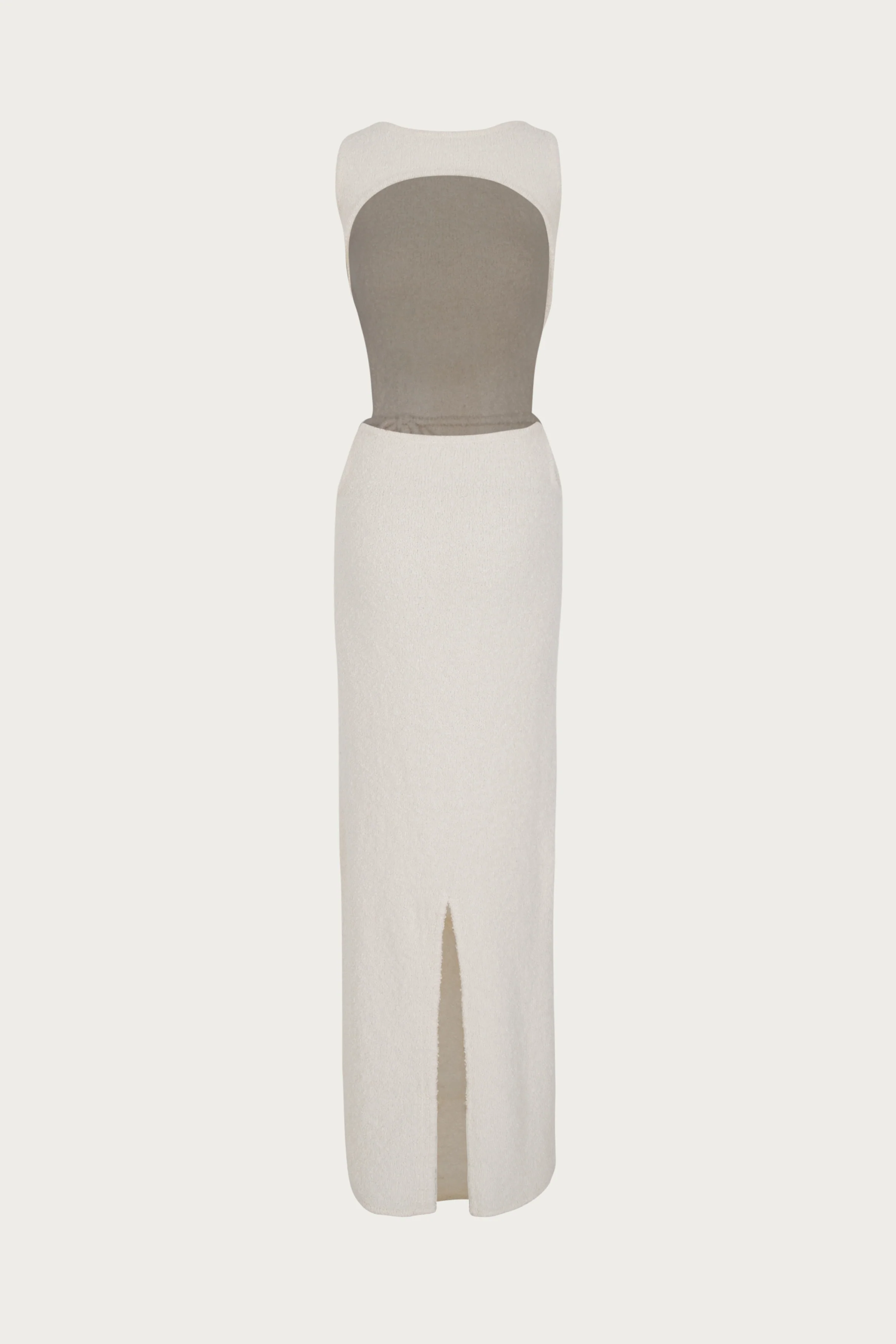 Tie Maxi Dress (White Bouclé) 5 Tie Maxi Dress (White Bouclé)