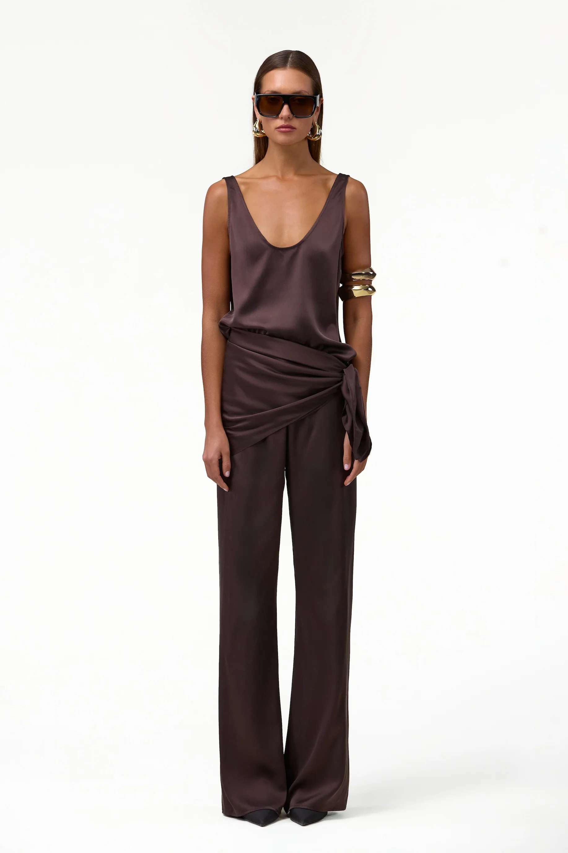 Silk Top (Chocolate Brown)