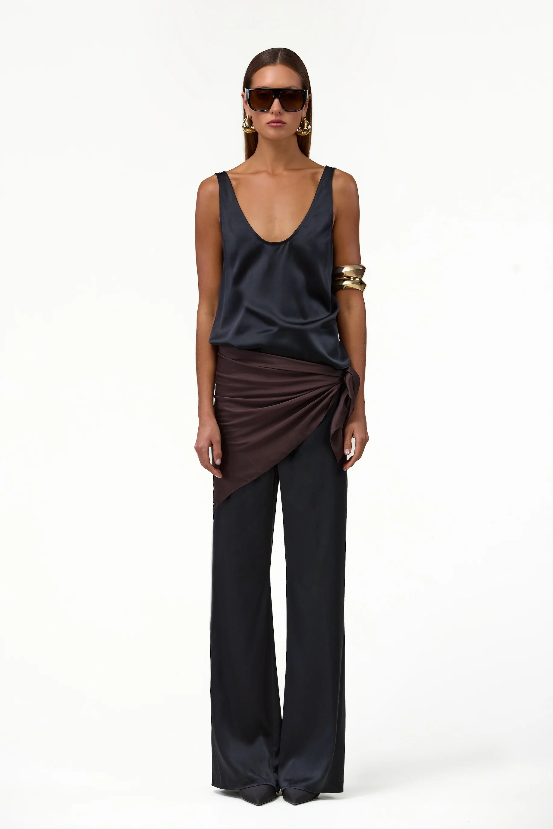 Silk Scarf (Chocolate Brown)