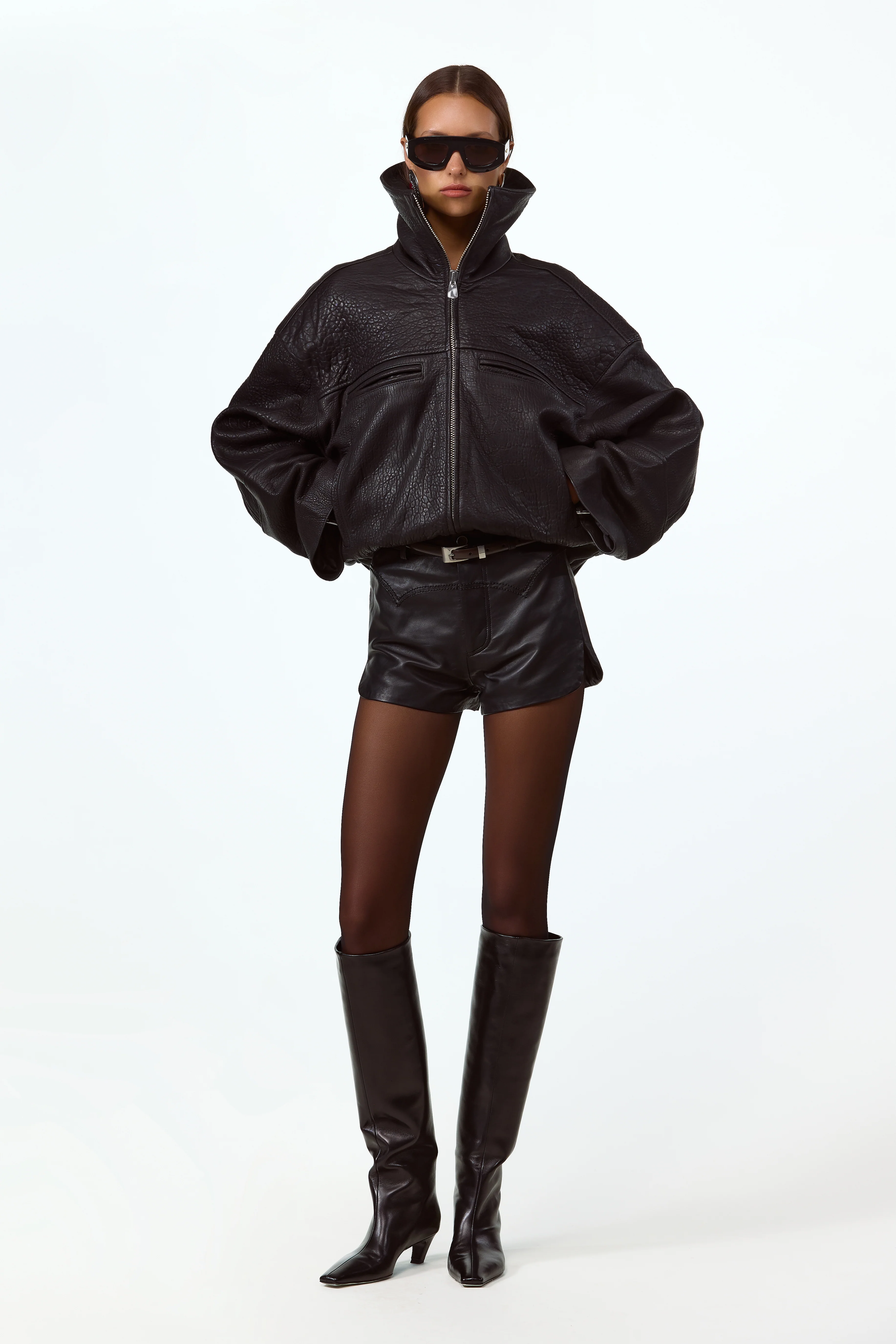 The Leather Bomber Jacket (Black)