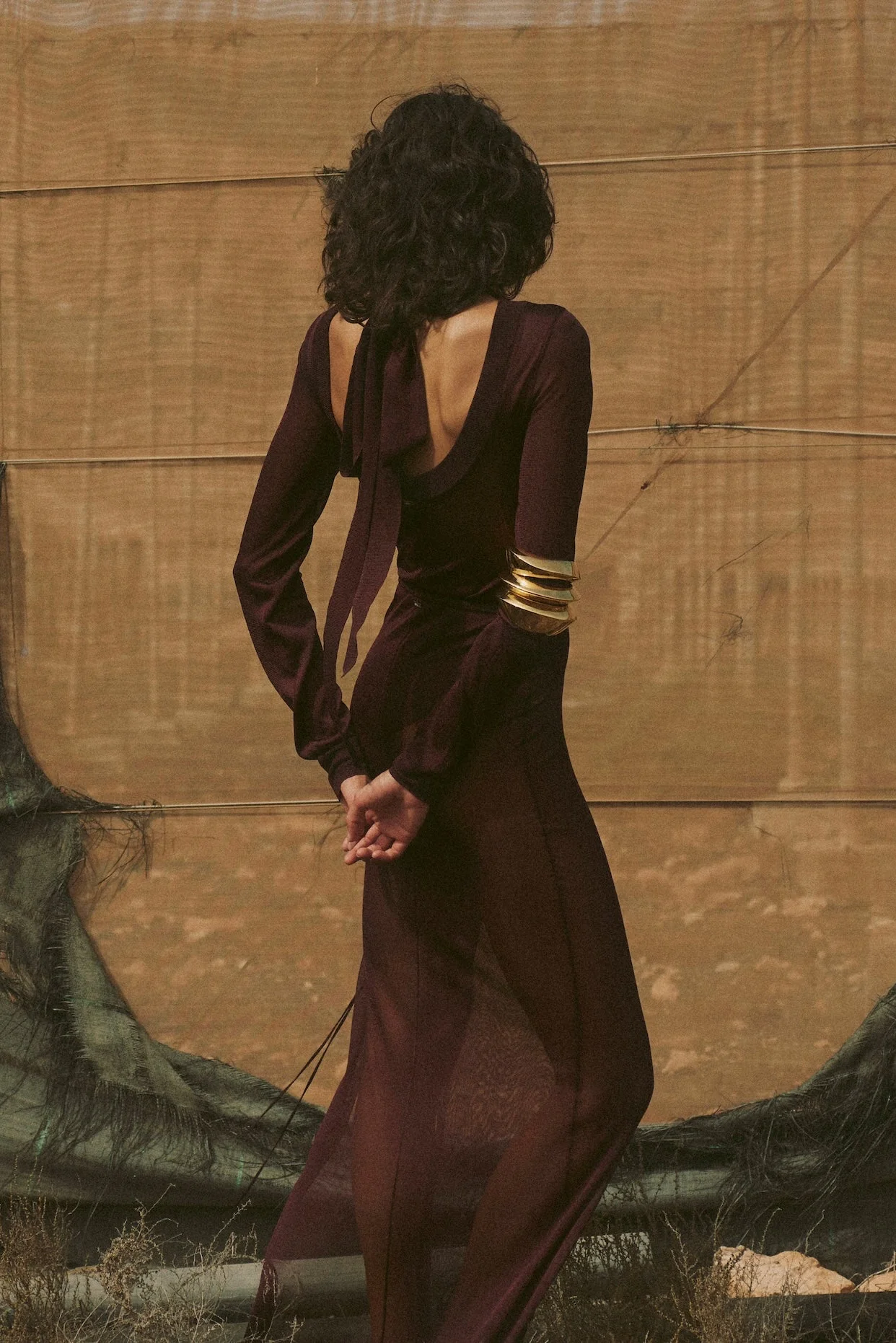 Ruched Knit Maxi Skirt (Merlot)
