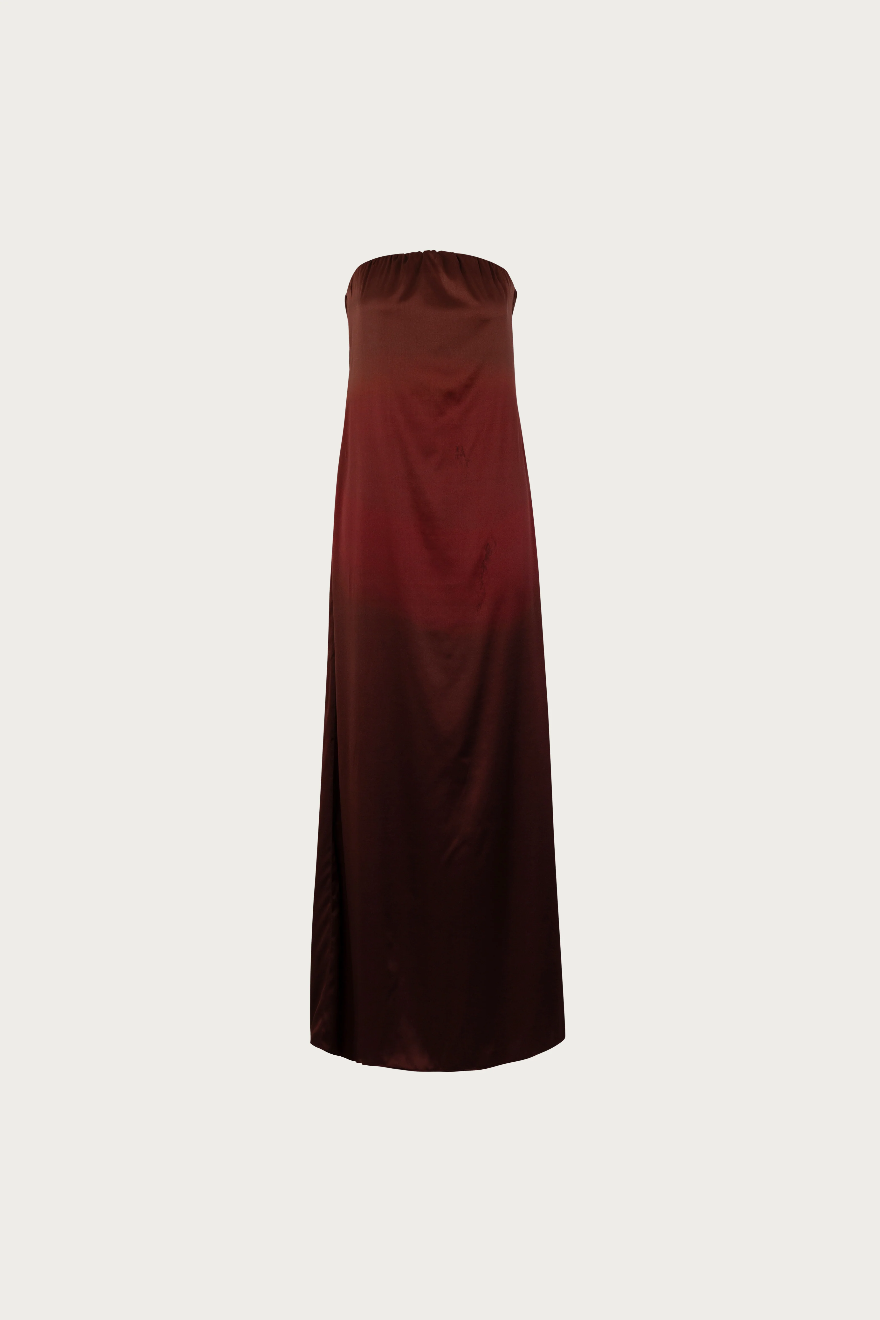 Strapless Draped Maxi (Brown Ombre)