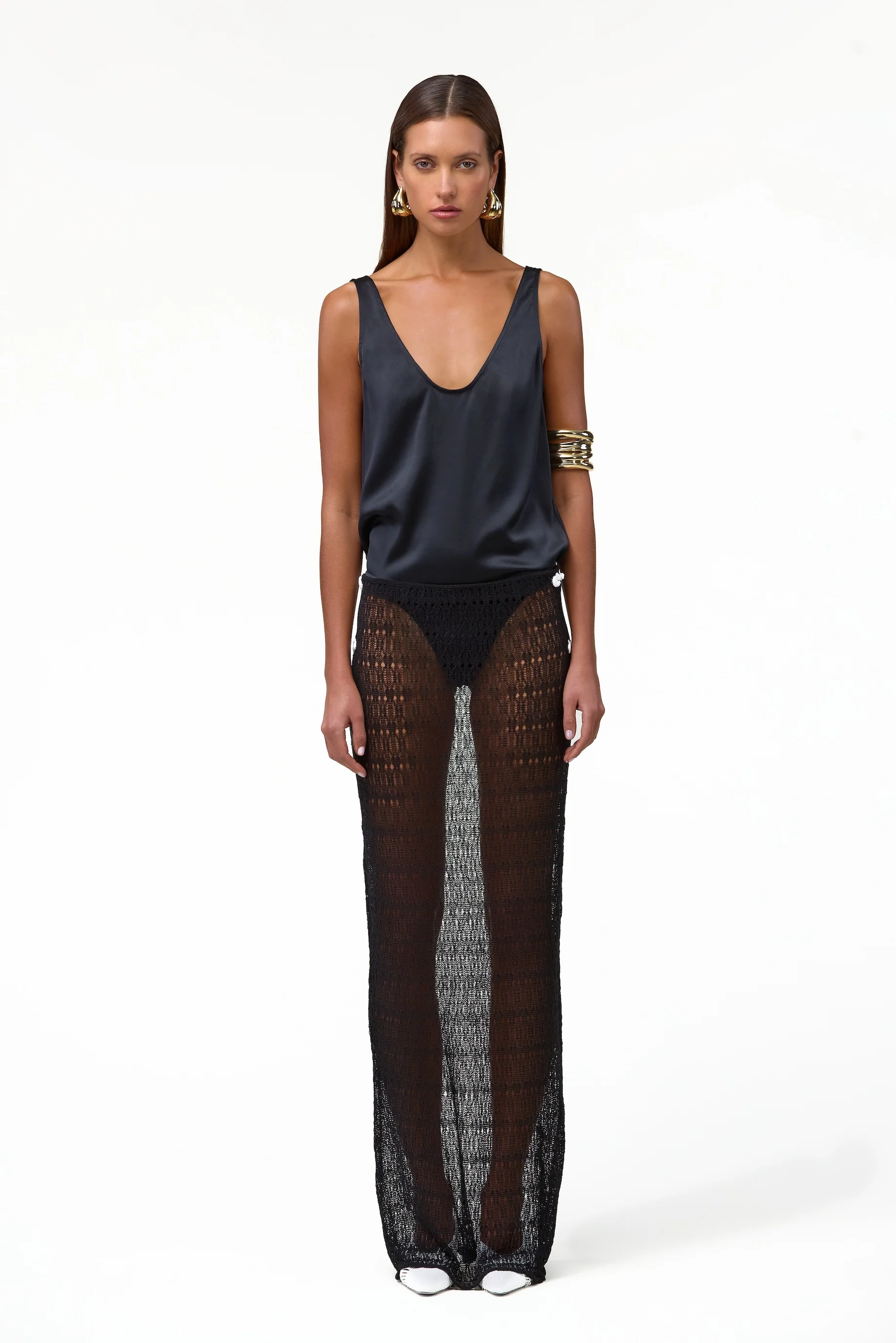 Keyhole Maxi Skirt (Black)