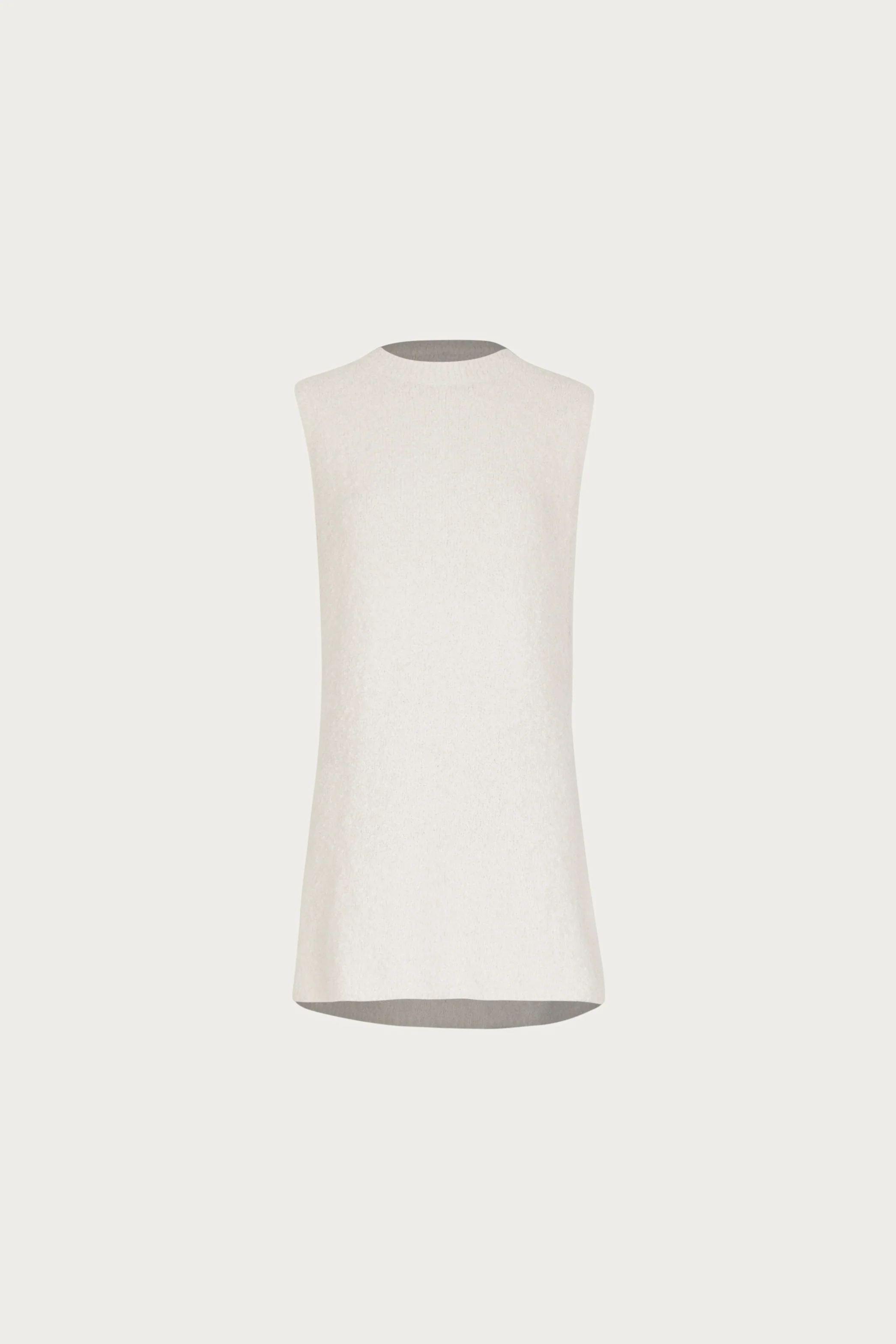 Sleeveless Knit Mini Dress (White Bouclé) 4 Sleeveless Knit Mini Dress (White Bouclé)