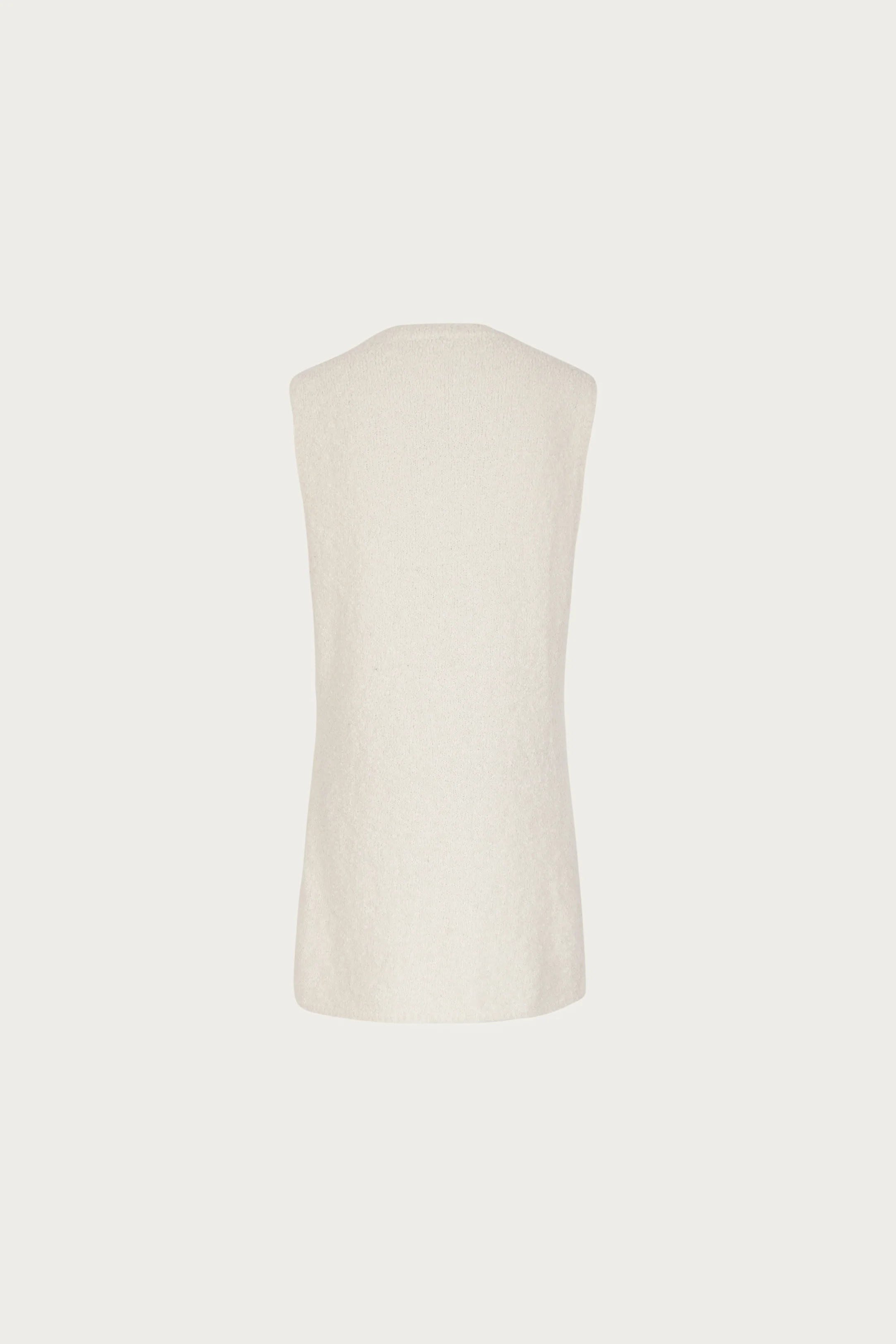 Sleeveless Knit Mini Dress (White Bouclé) 5 Sleeveless Knit Mini Dress (White Bouclé)